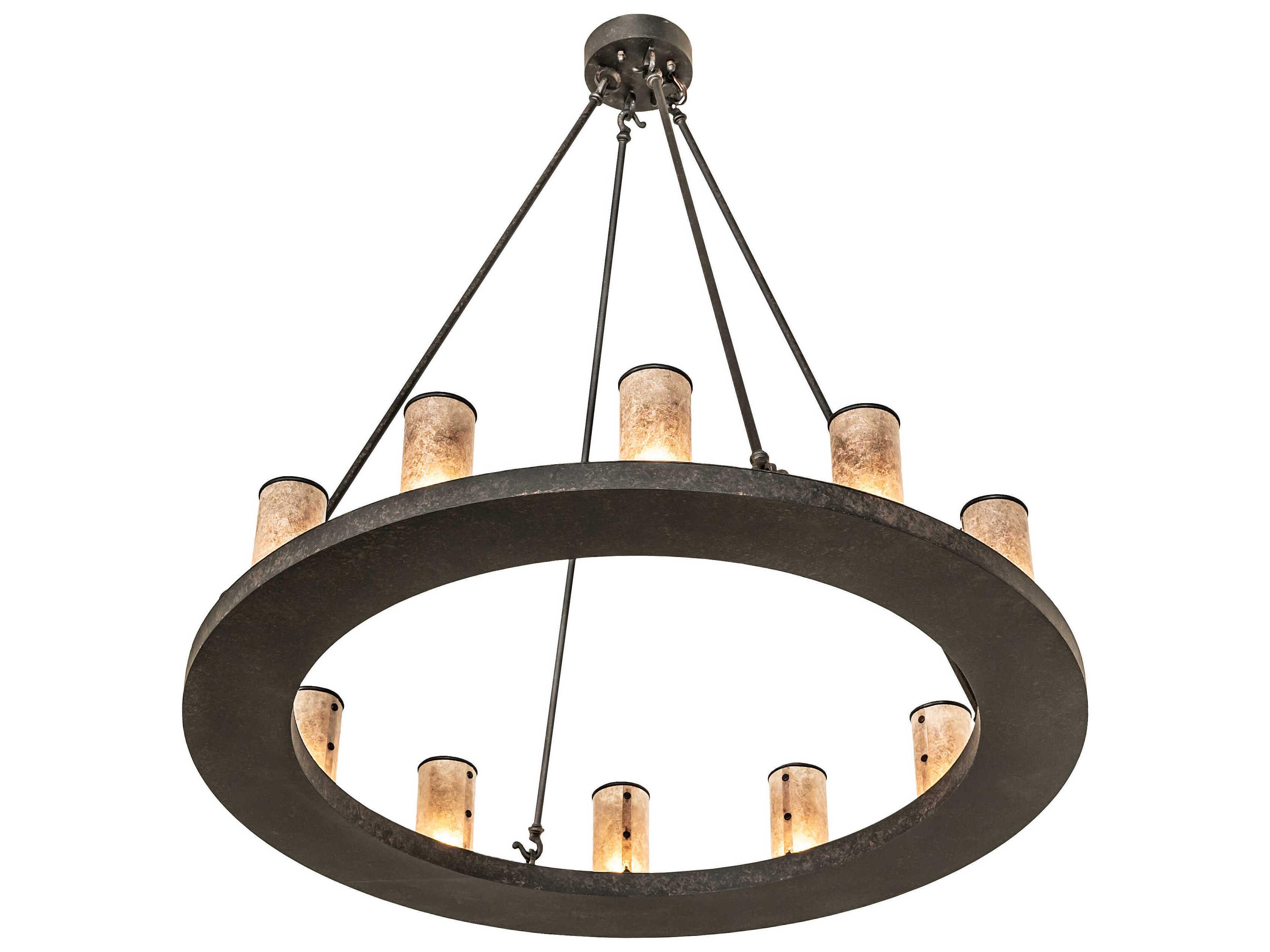 Meyda Loxley 12-Light Coffee Bean Bronze Glass Cylinder Chandelier