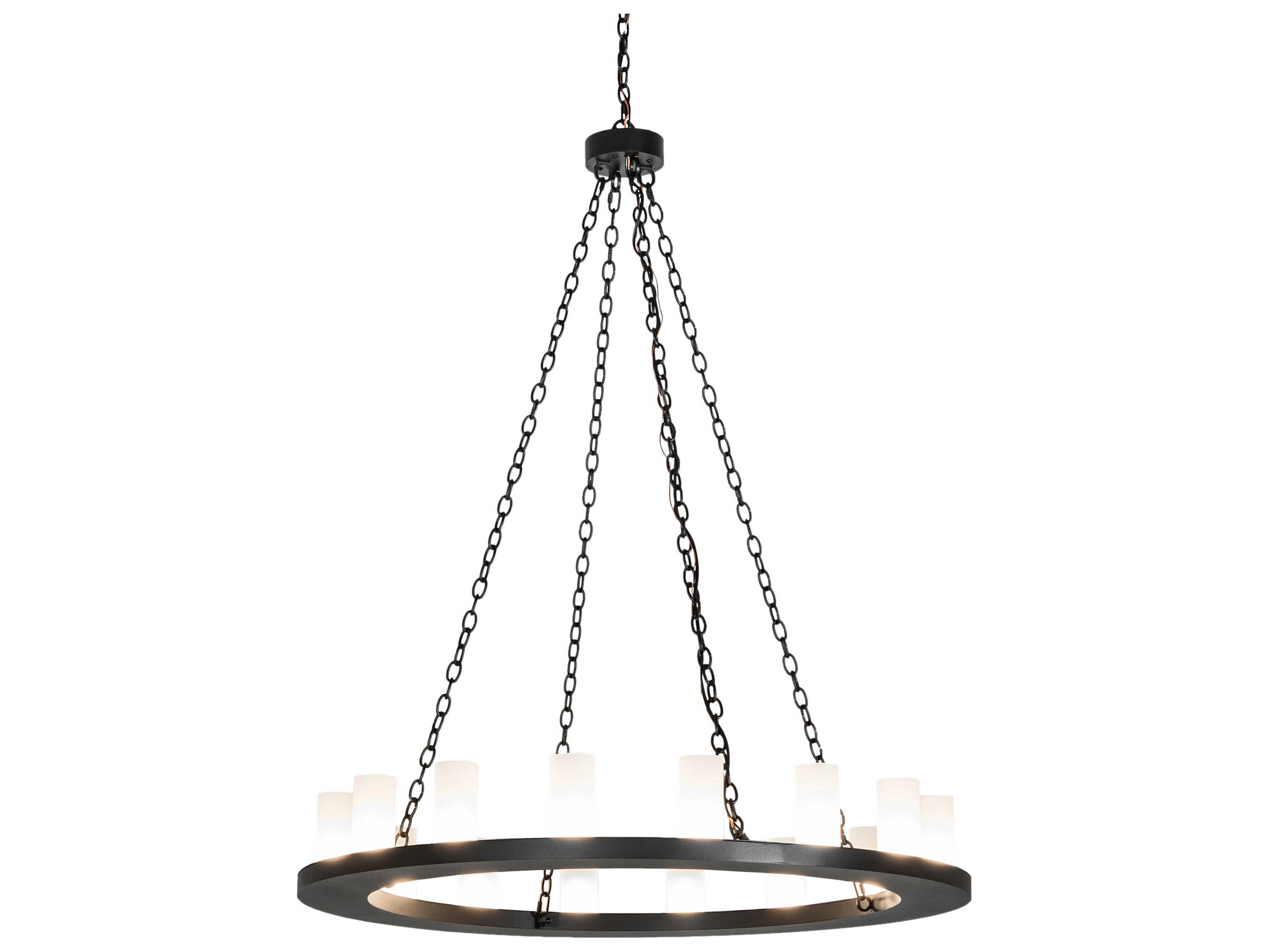 Meyda Loxley 16-Light6-Light Textured Black Glass Cylinder Chandelier