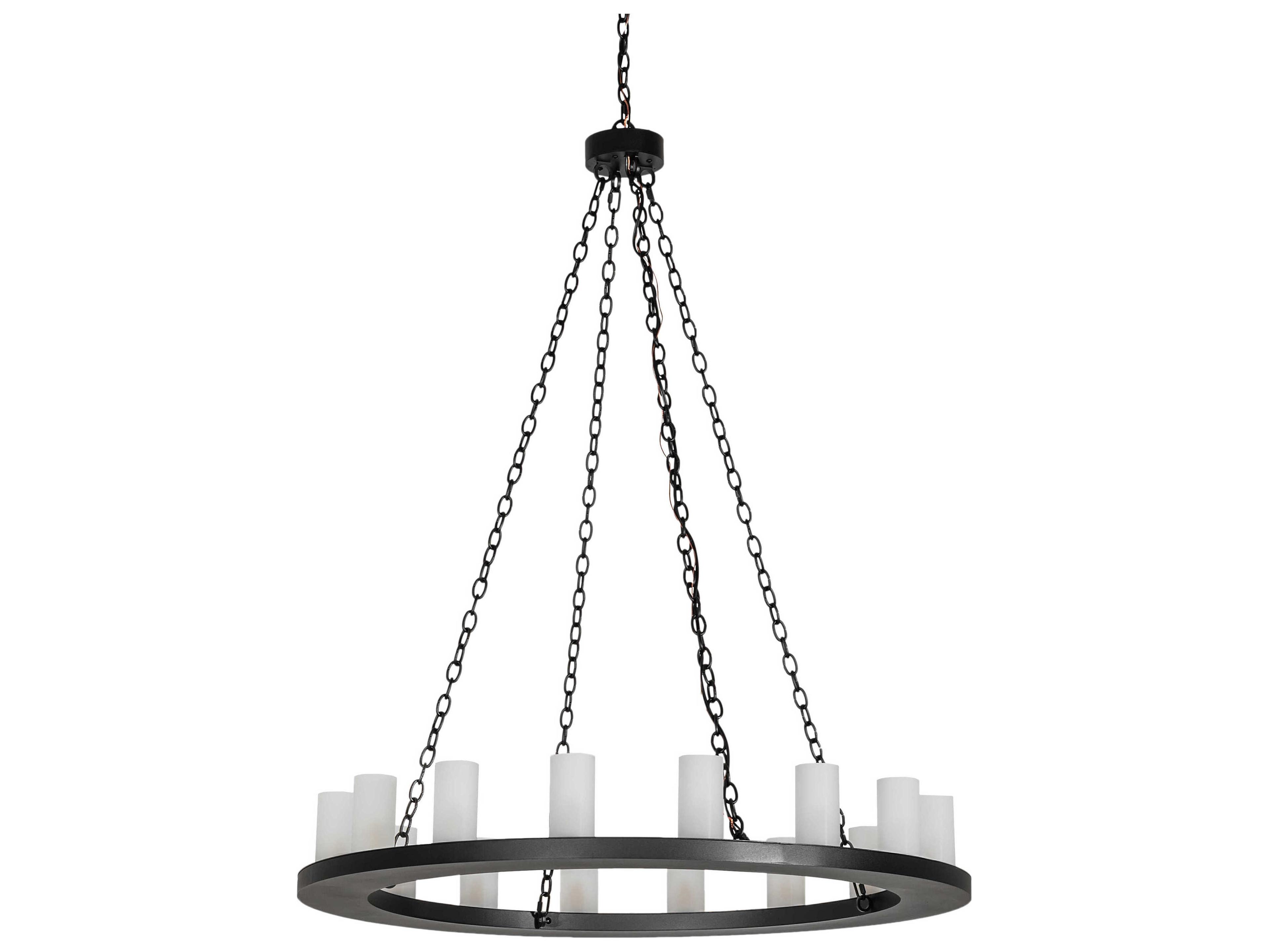 Meyda Loxley 16-Light6-Light Textured Black Glass Cylinder Chandelier