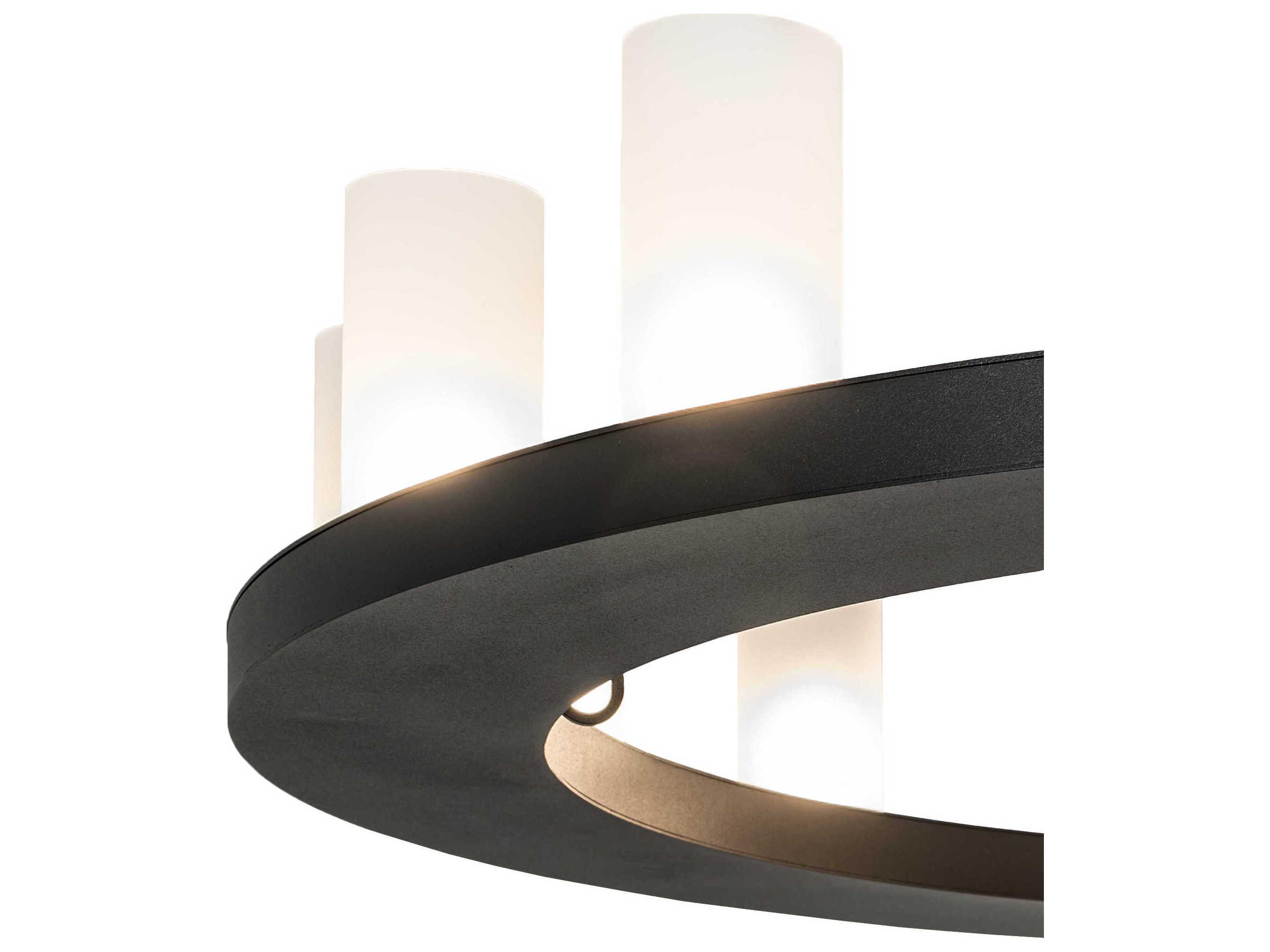 Meyda Loxley 16-Light6-Light Textured Black Glass Cylinder Chandelier