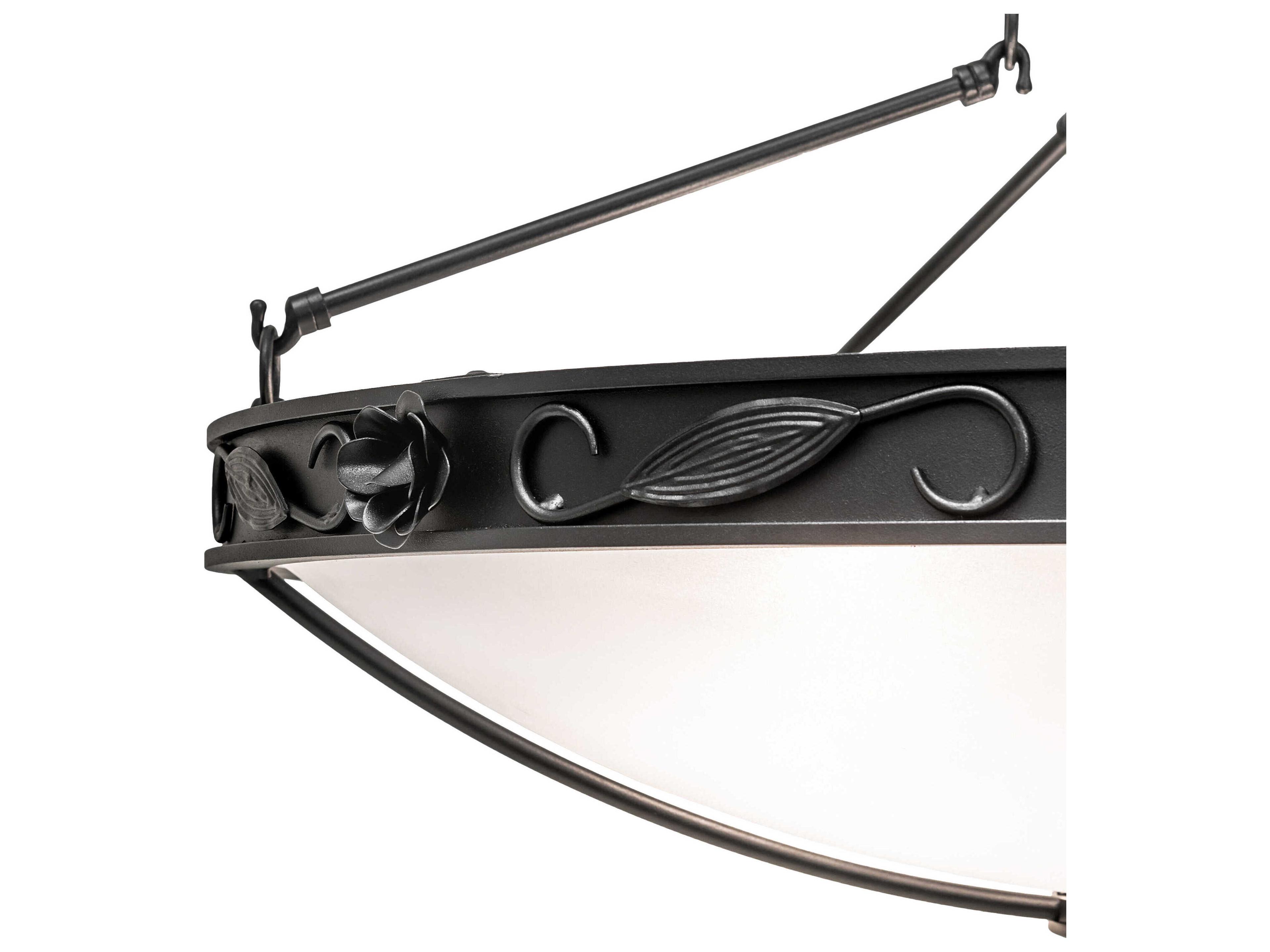 Meyda Arabesque 5-Light Textured Black Glass Bowl Semi Flush Mount