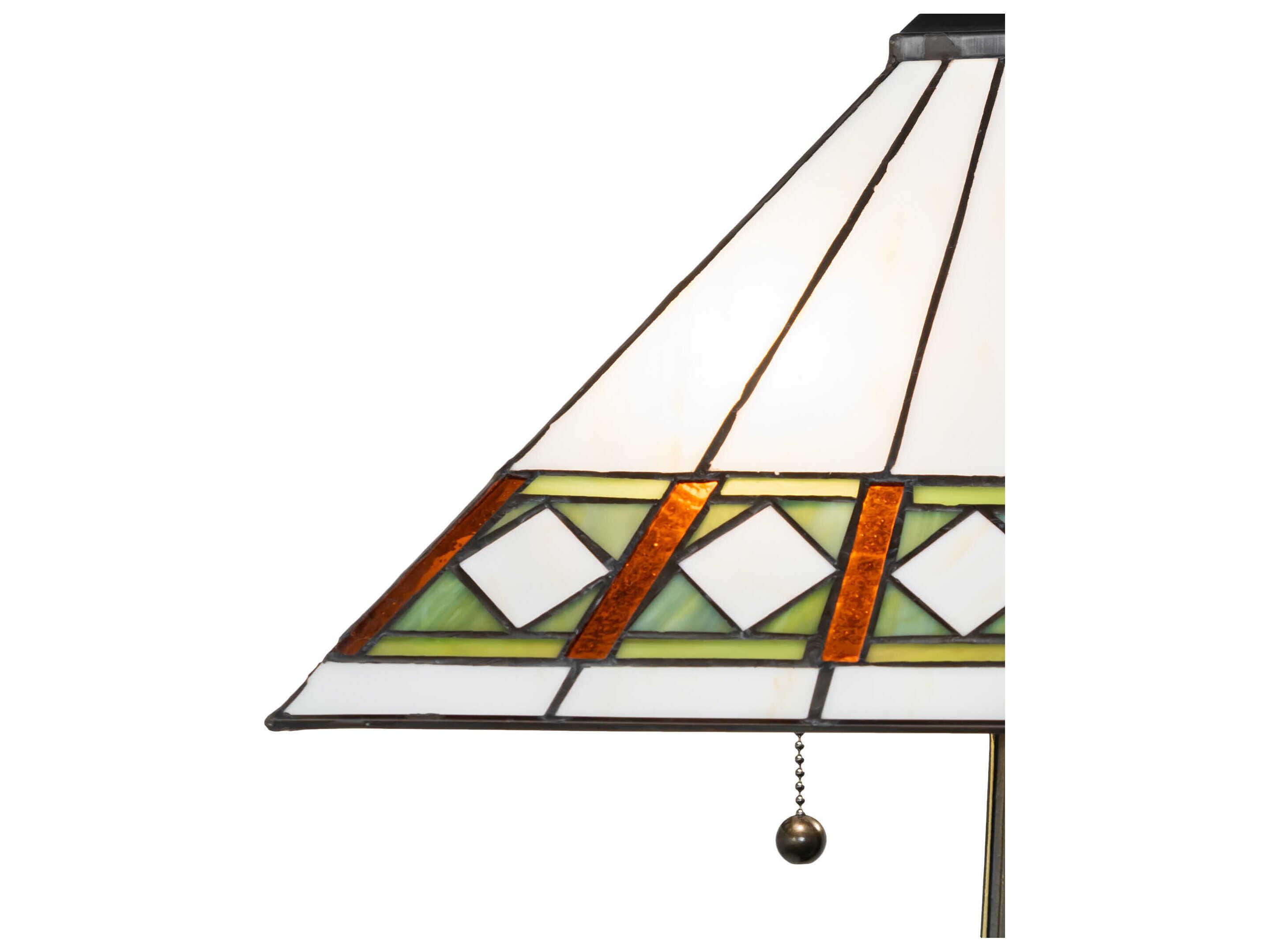 Meyda Diamond Band Mission Mahogany Bronze Table Lamp