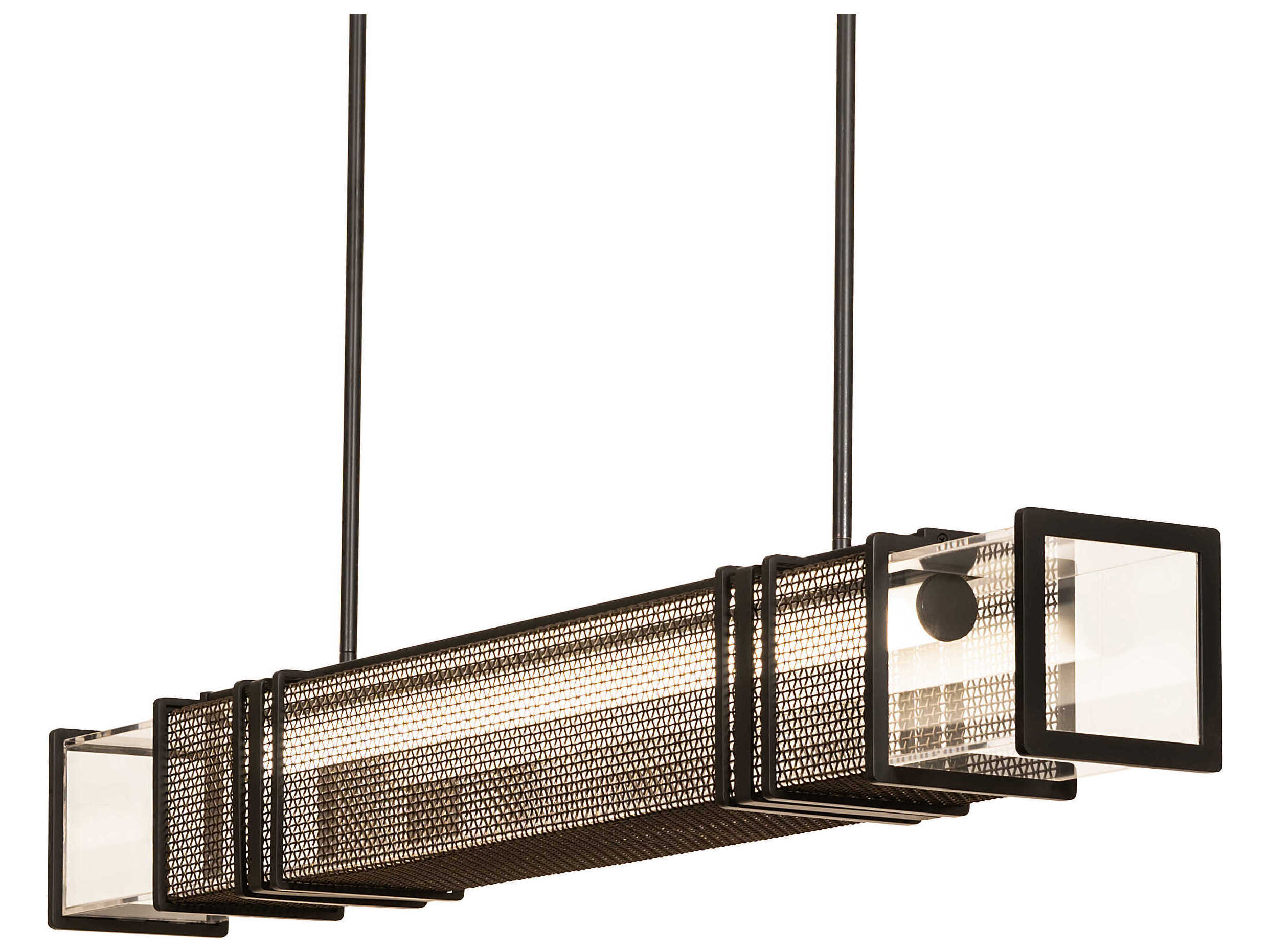 Meyda Quadrato Solar Black / Gold Matte Island Pendant