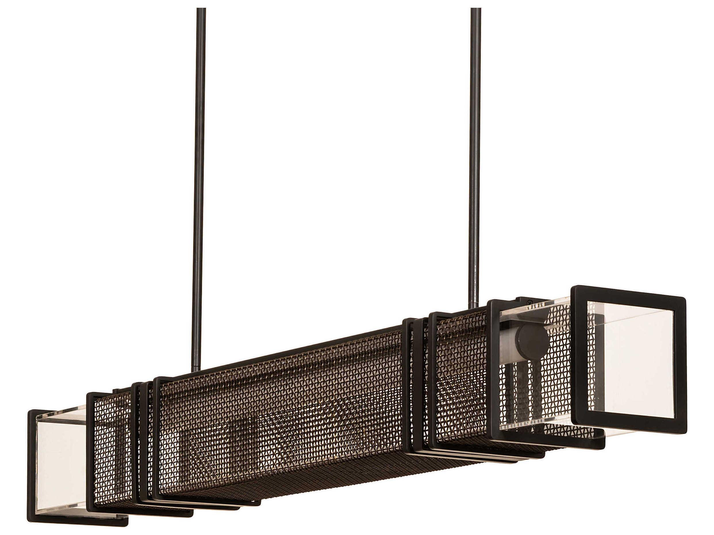 Meyda Quadrato Solar Black / Gold Matte Island Pendant