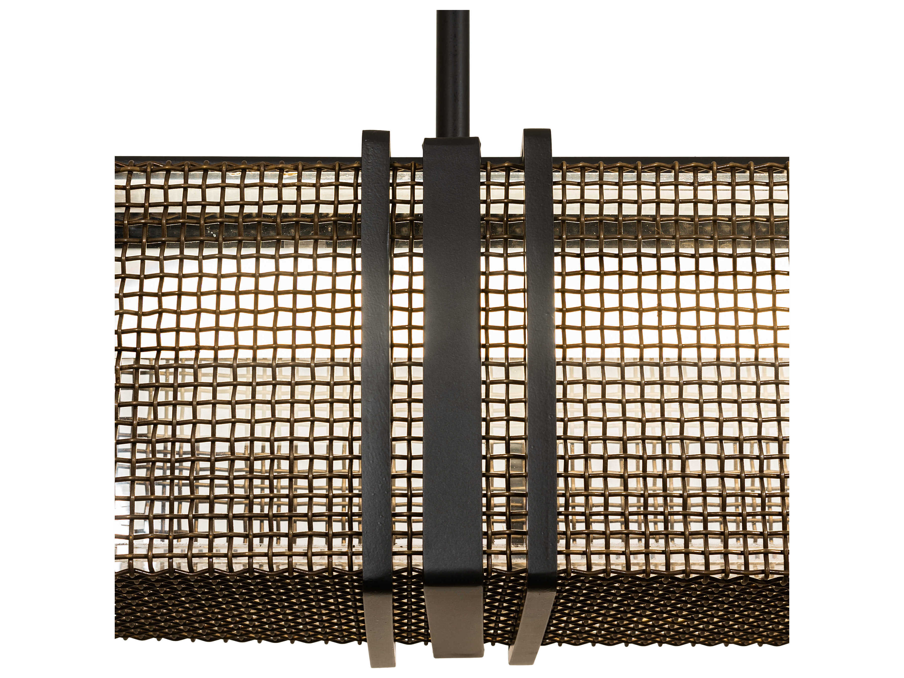 Meyda Quadrato Solar Black / Gold Matte Island Pendant