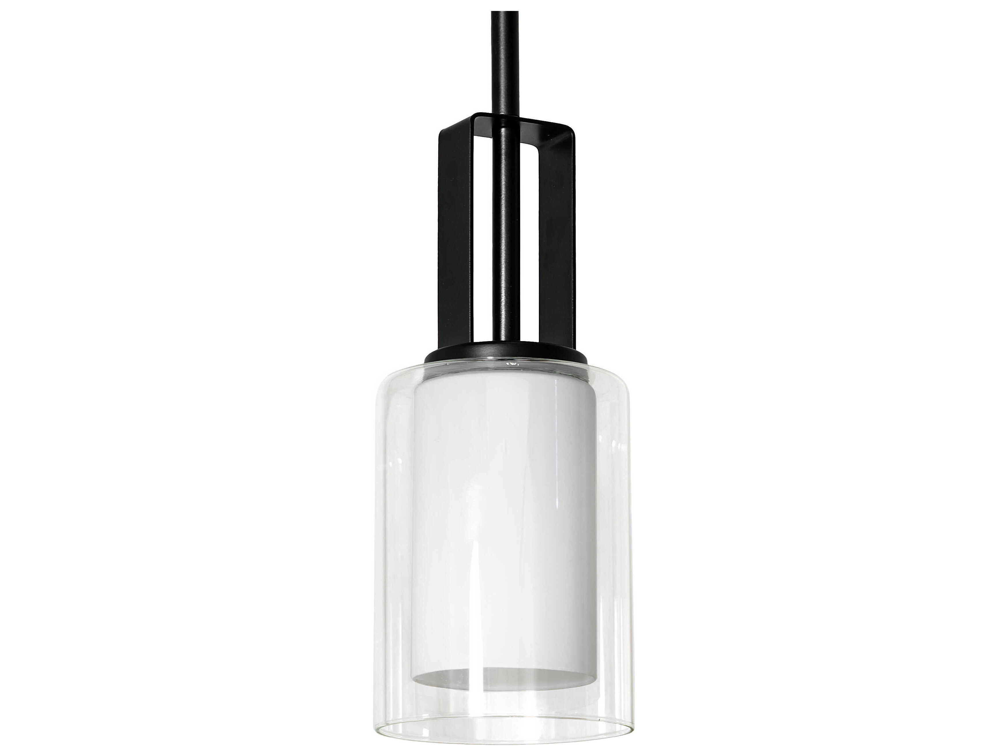 Meyda 1-Light Solar Black Glass Cylinder Mini Pendant