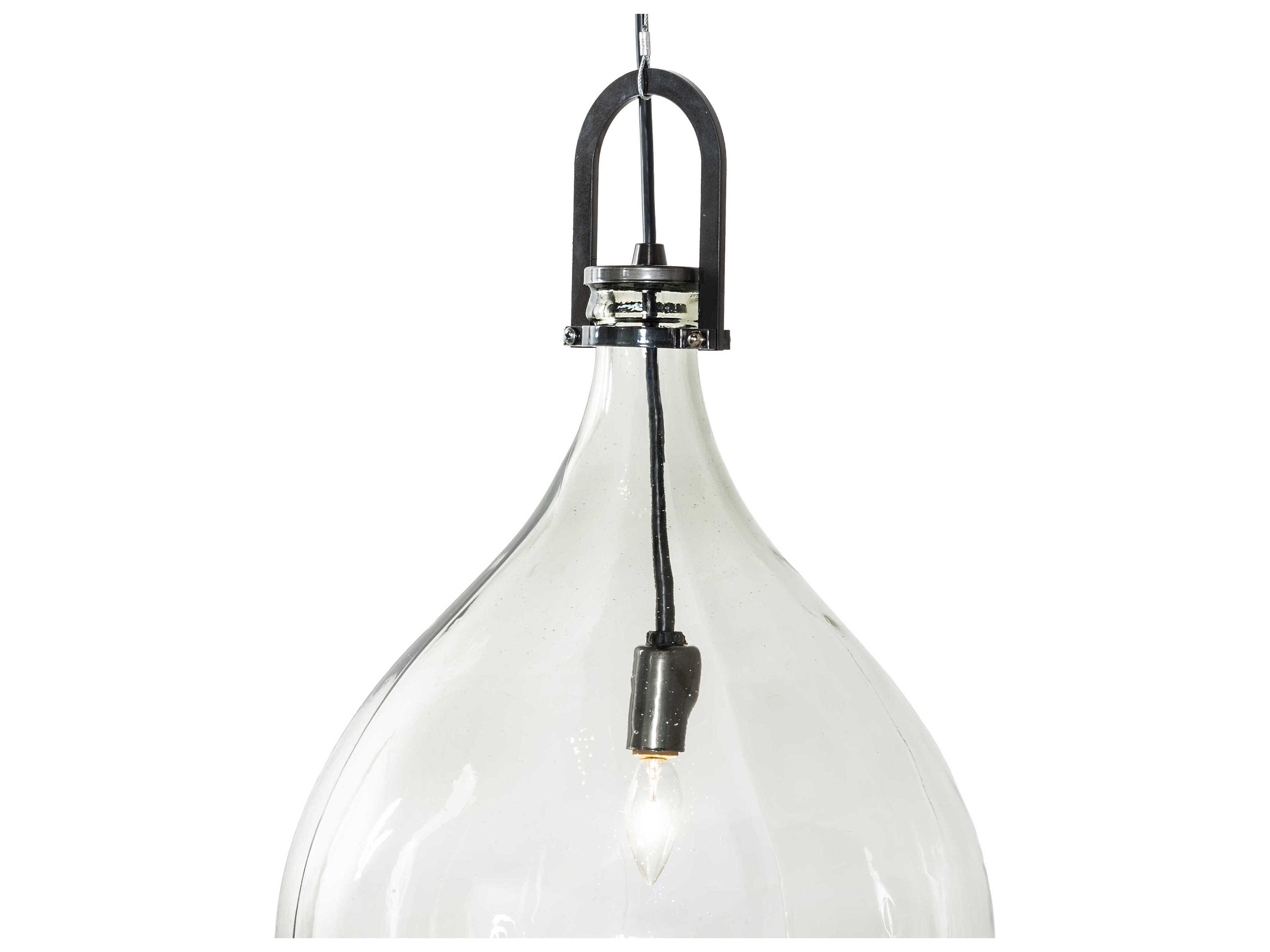 Meyda Euri Tanta 1-Light Black Chrome Glass Pendant