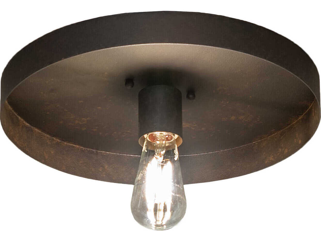 Meyda Alva 1-Light Chestnut Brown Flush Mount