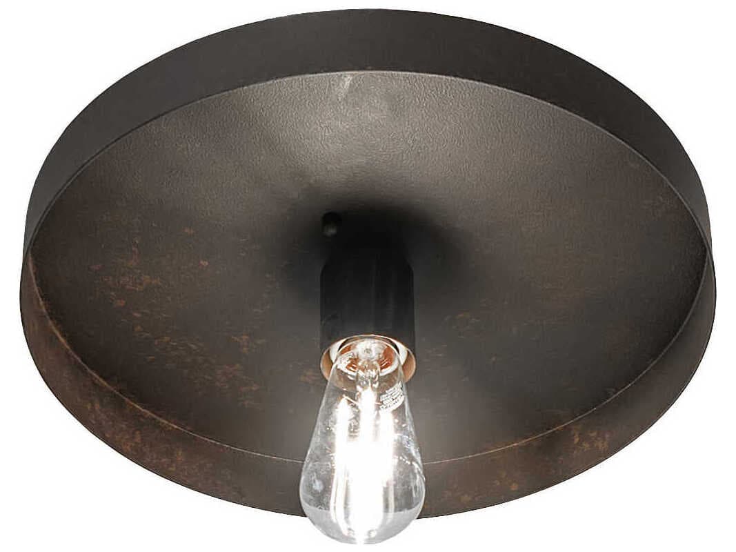 Meyda Alva 1-Light Chestnut Brown Flush Mount