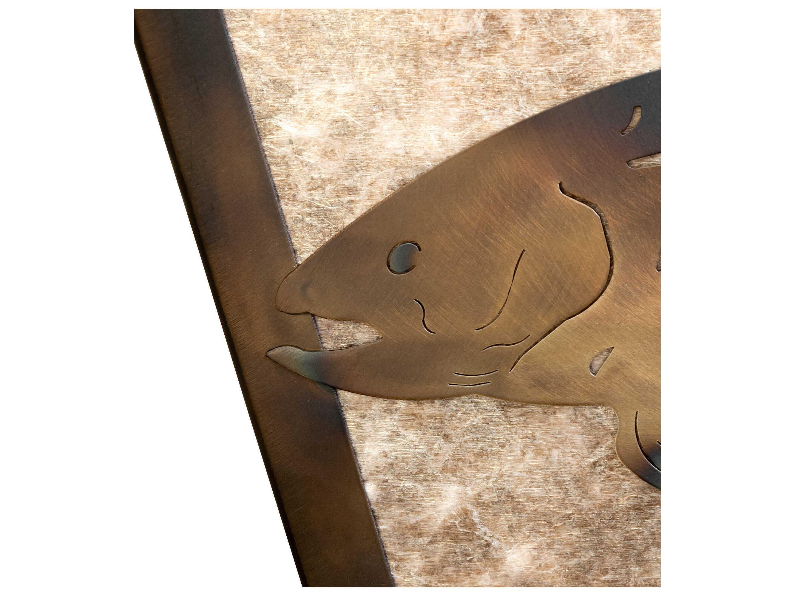 Meyda Leaping Trout 2-Light Light Burnished Antique Copper Glass Wall Sconce