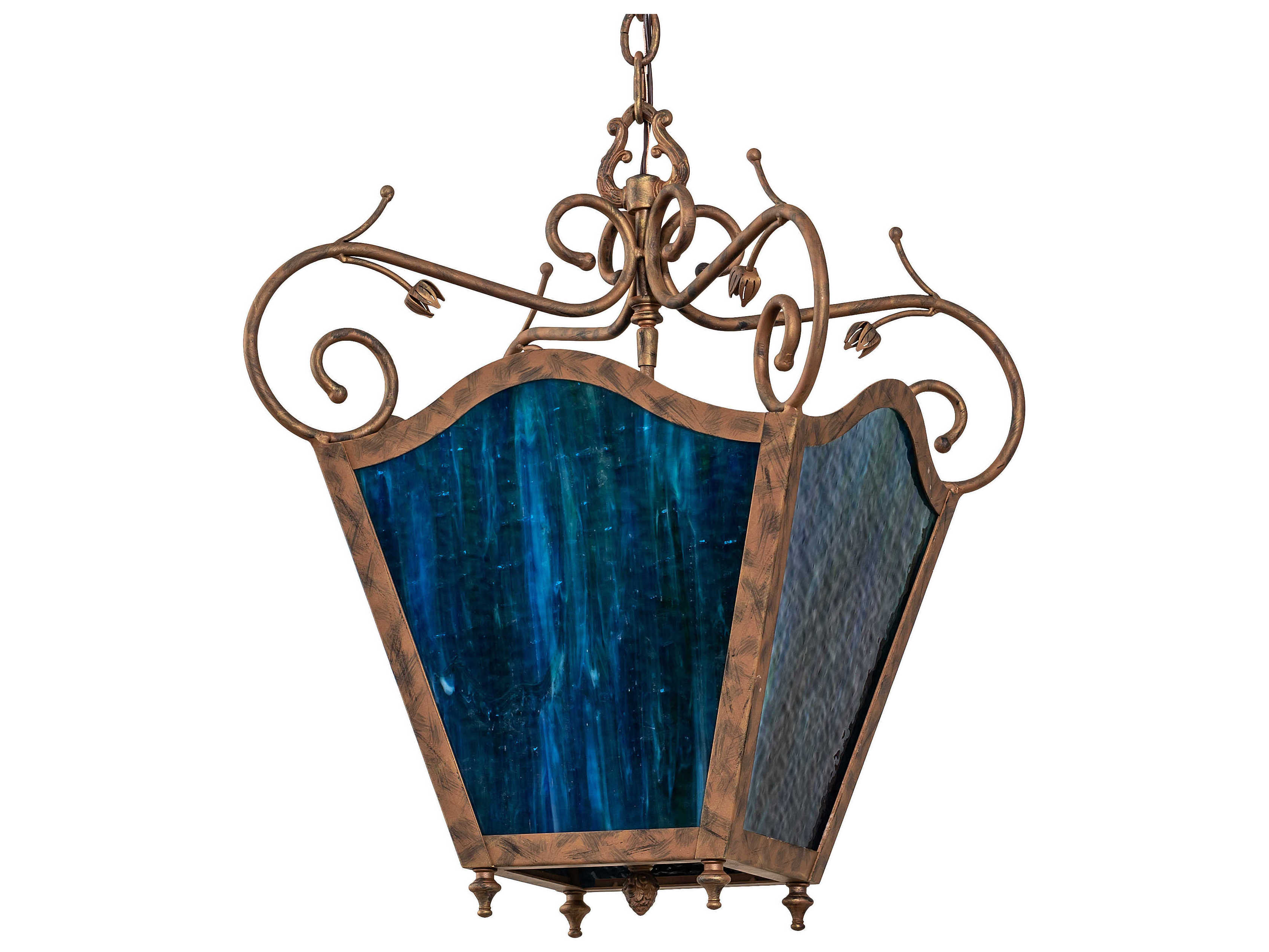 Meyda Terena 4-Light Spanish Gold Glass Pendant