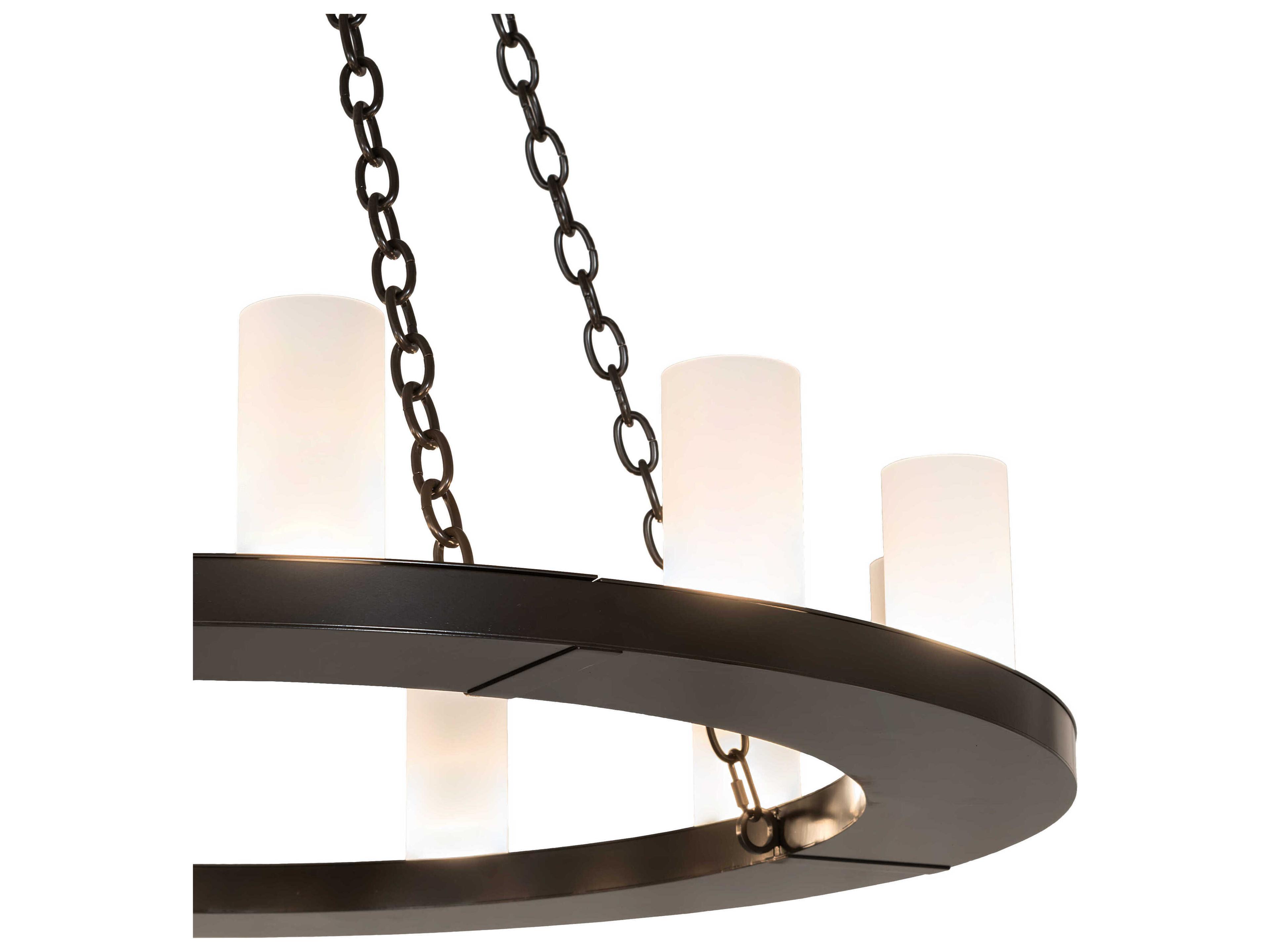 Meyda Loxley 12-Light Timeless Bronze Glass Cylinder Chandelier