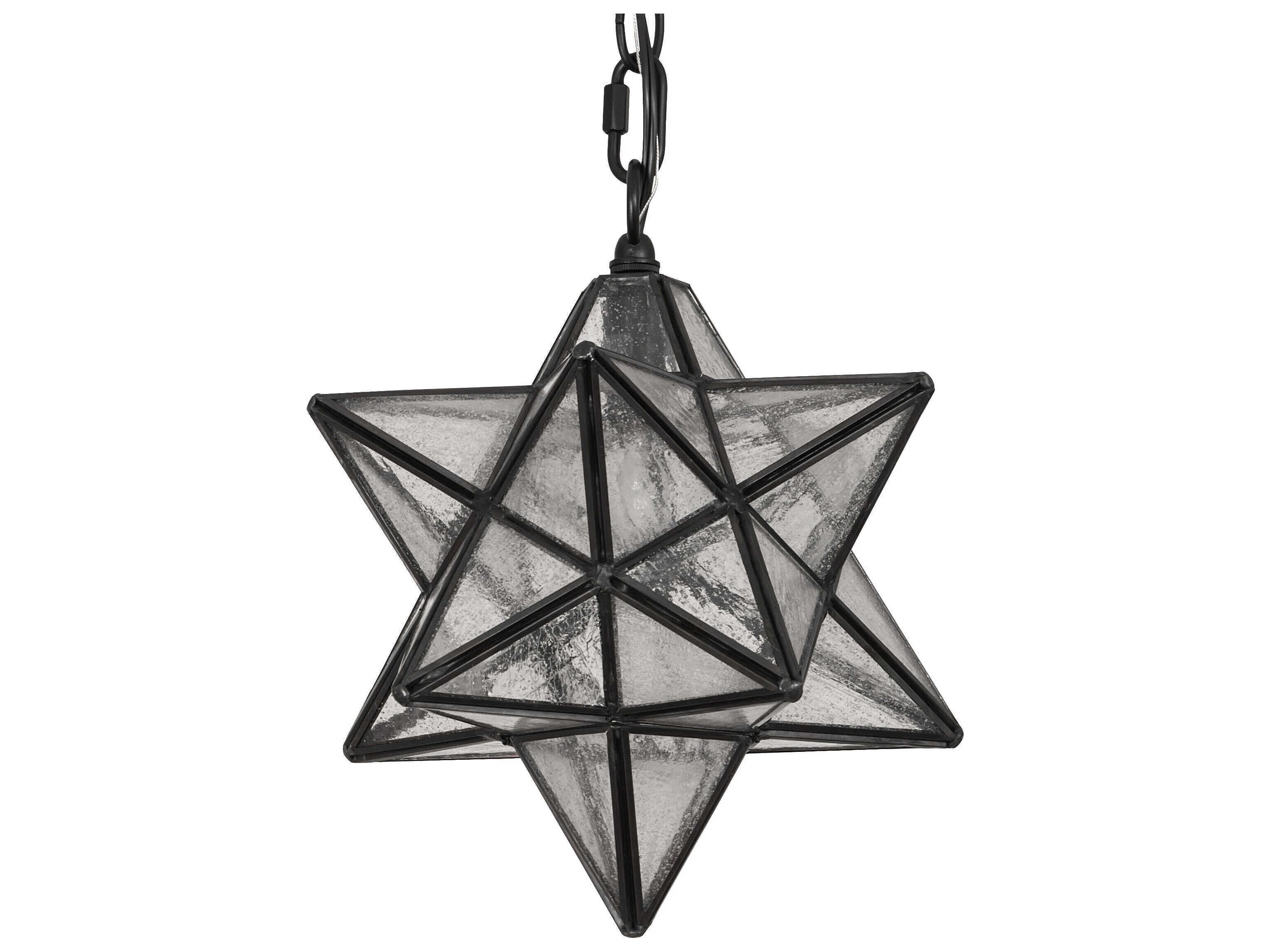 Meyda Moravian Star 1-Light Craftsman Brown Glass Geometric Mini Pendant