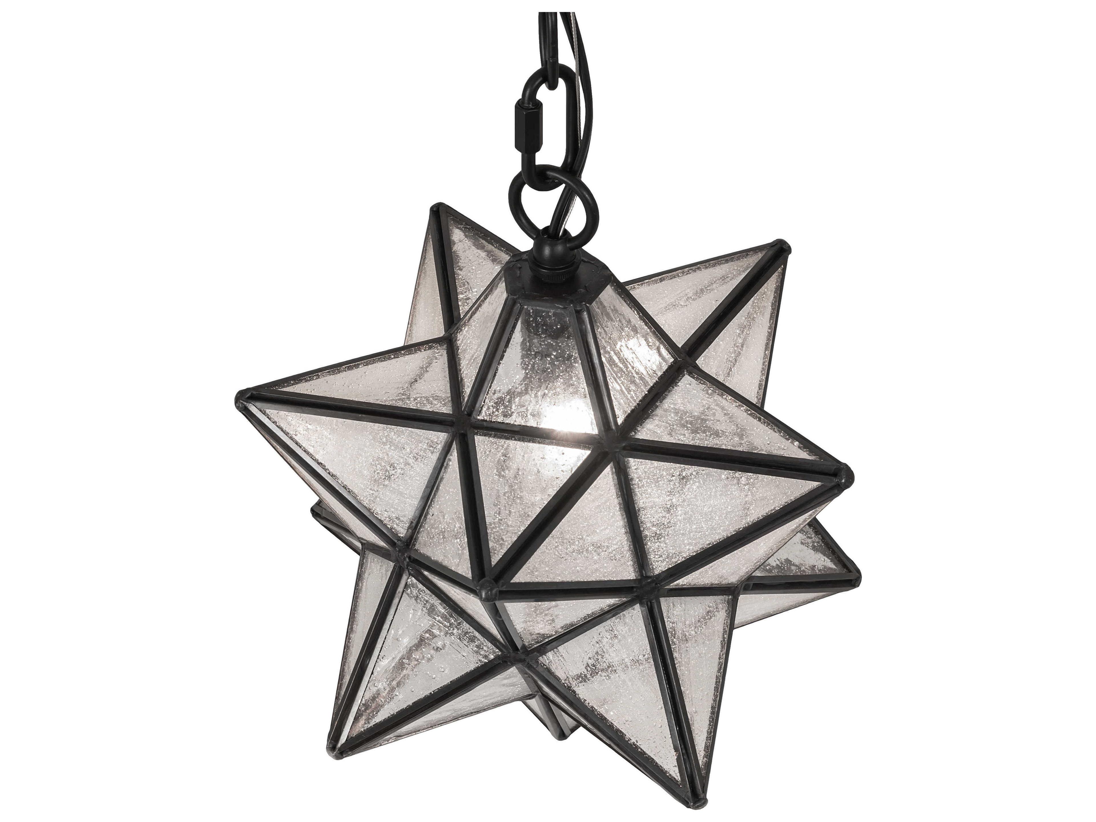 Meyda Moravian Star 1-Light Craftsman Brown Glass Geometric Mini Pendant