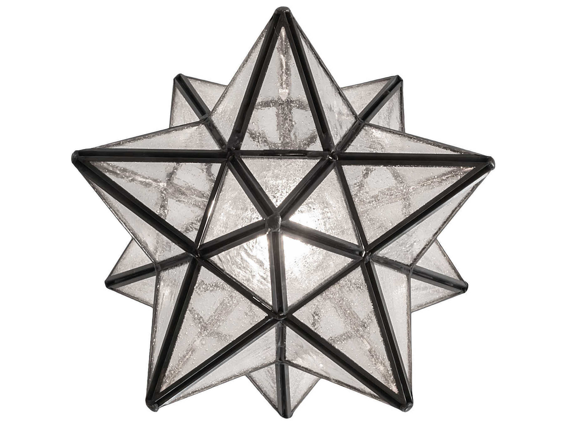 Meyda Moravian Star 1-Light Craftsman Brown Glass Geometric Mini Pendant