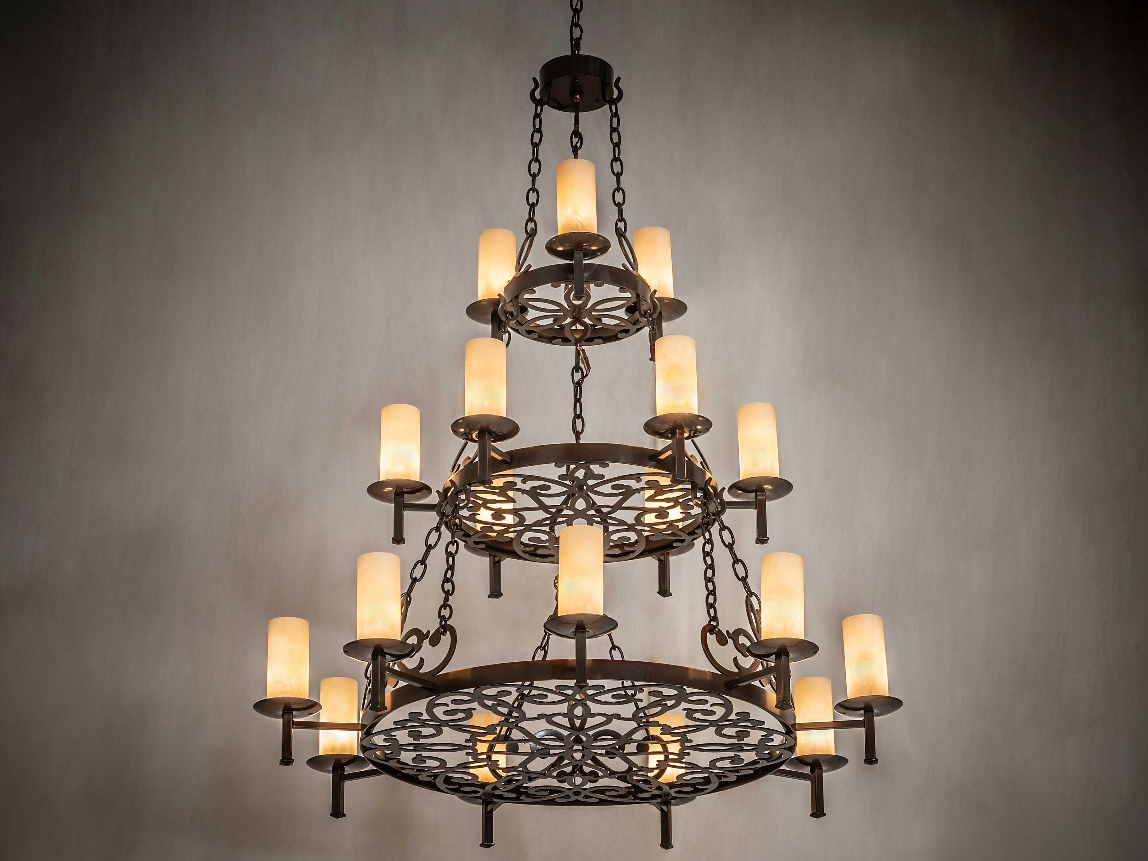 Meyda Newcastle 18-Light8-Light Copper Cylinder Chandelier