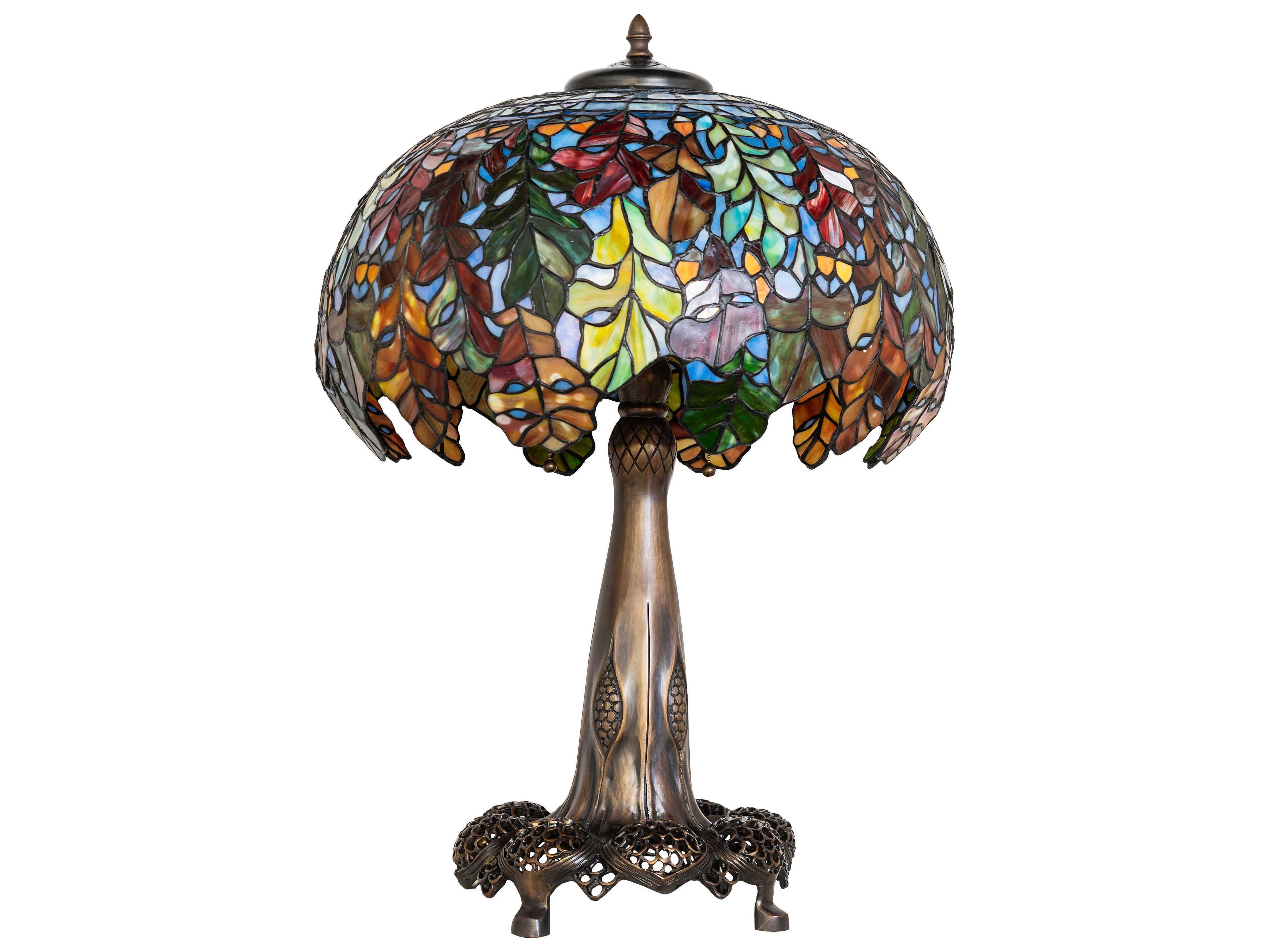Meyda Leaf Mahogany Bronze Buffet Lamp