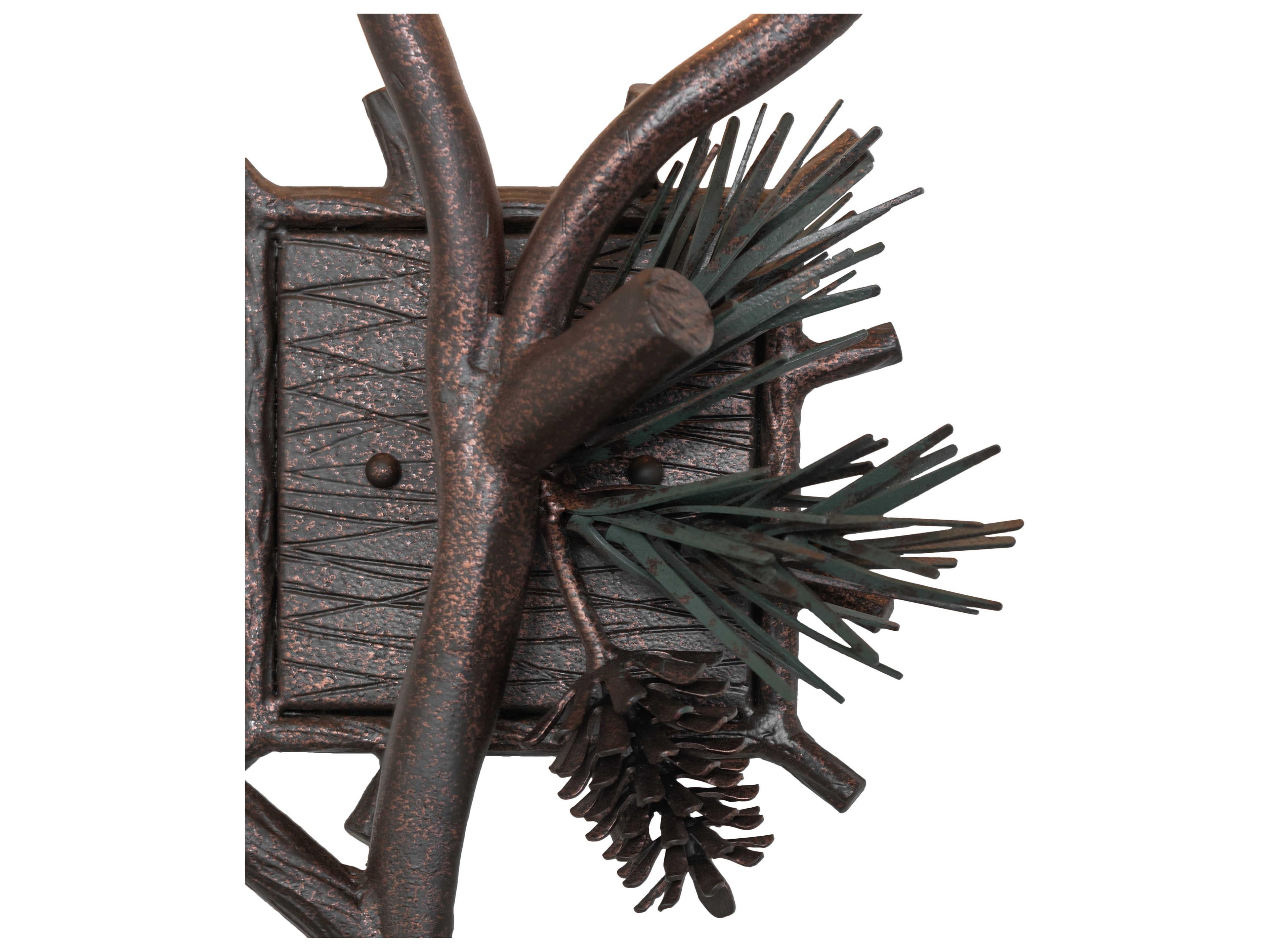 Meyda Pinewood 2-Light Copper Rust Olive Green Wall Sconce