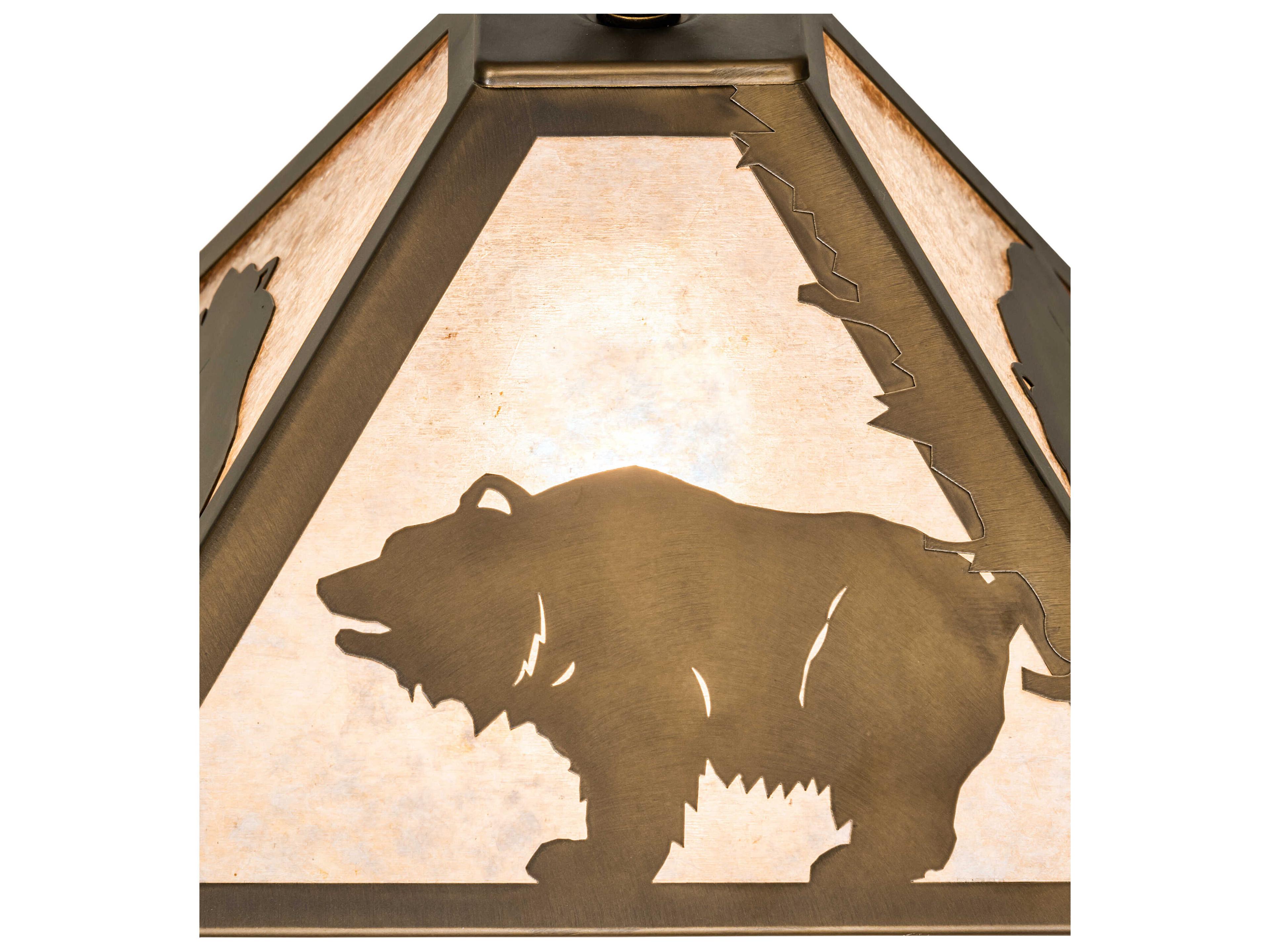 Meyda Bear At Dawn 1-Light Antique Copper Glass Empire Mini Pendant