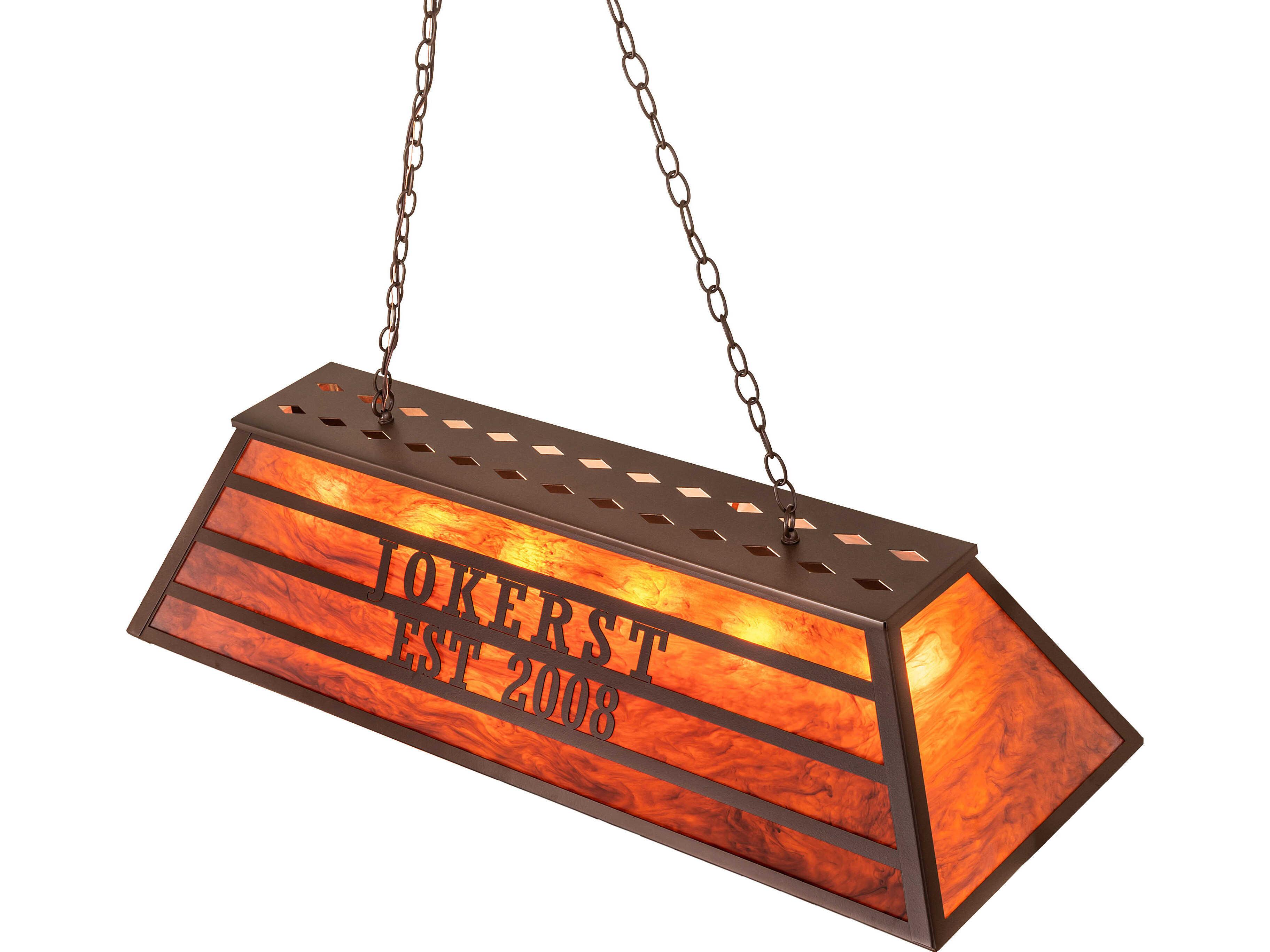 Meyda Personalized 6-Light Maduro Idalight Frosted Bronze Linear Island Pendant