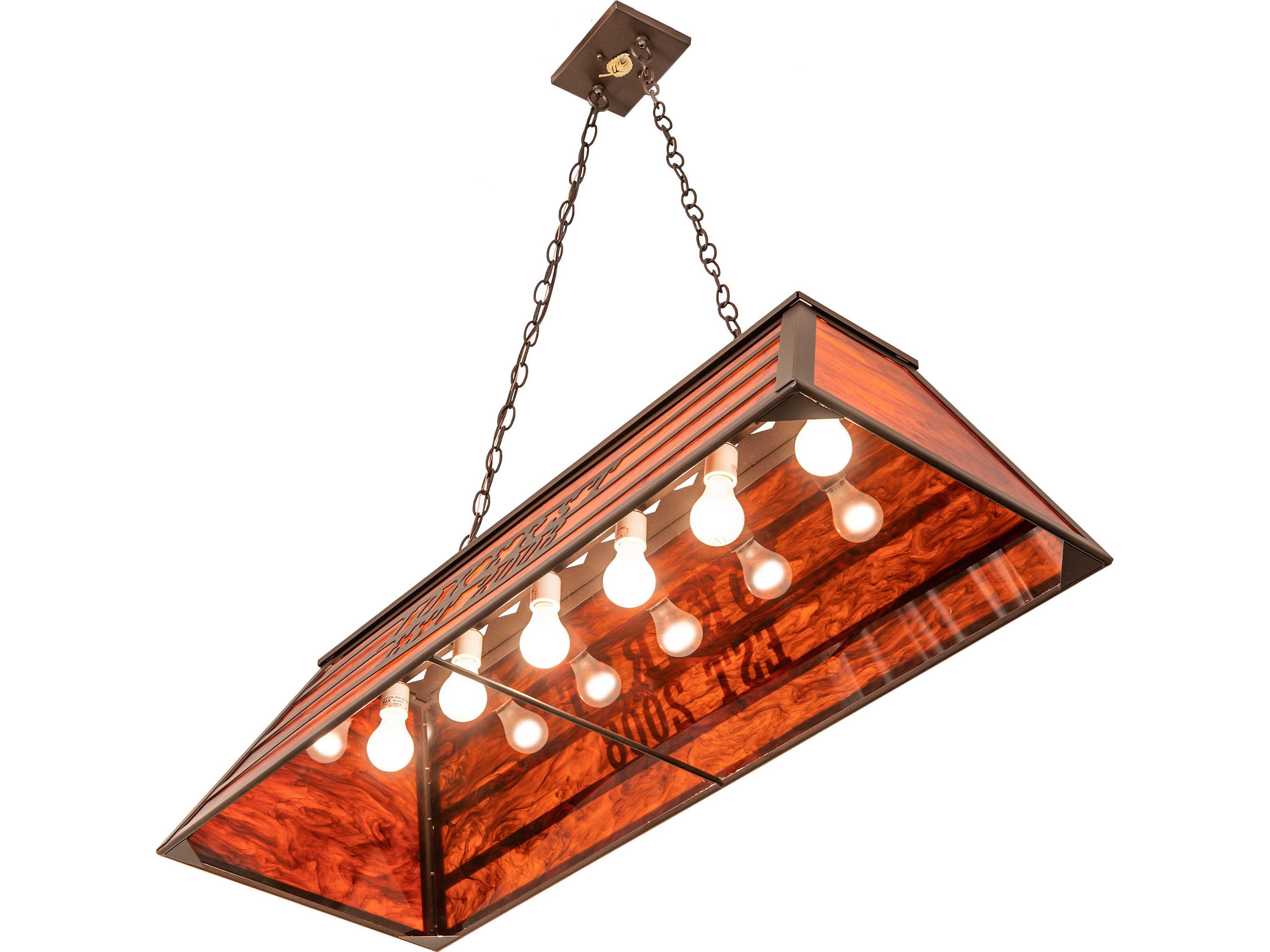 Meyda Personalized 6-Light Maduro Idalight Frosted Bronze Linear Island Pendant