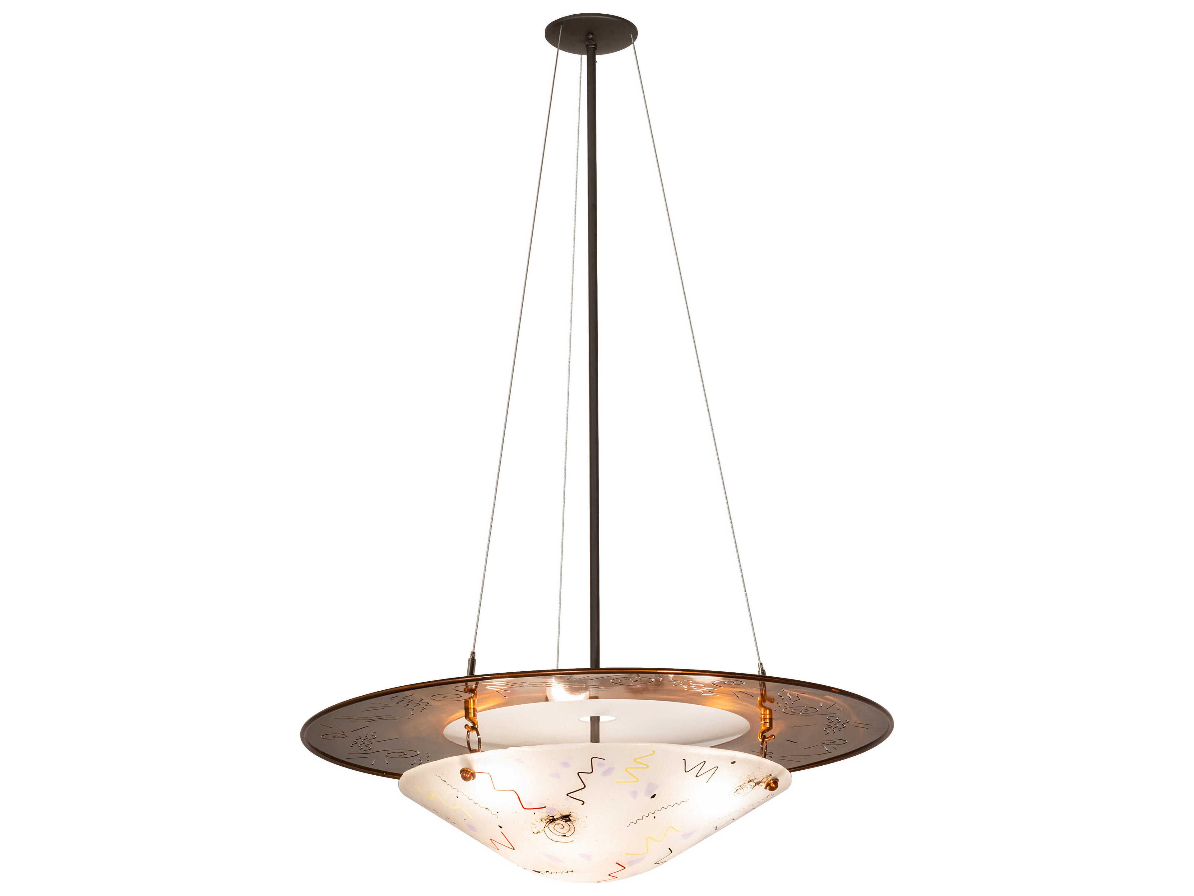 Meyda Metro Fusion 3-Light Transparent Copper Oil Rubbed Bronze Glass Bowl Pendant
