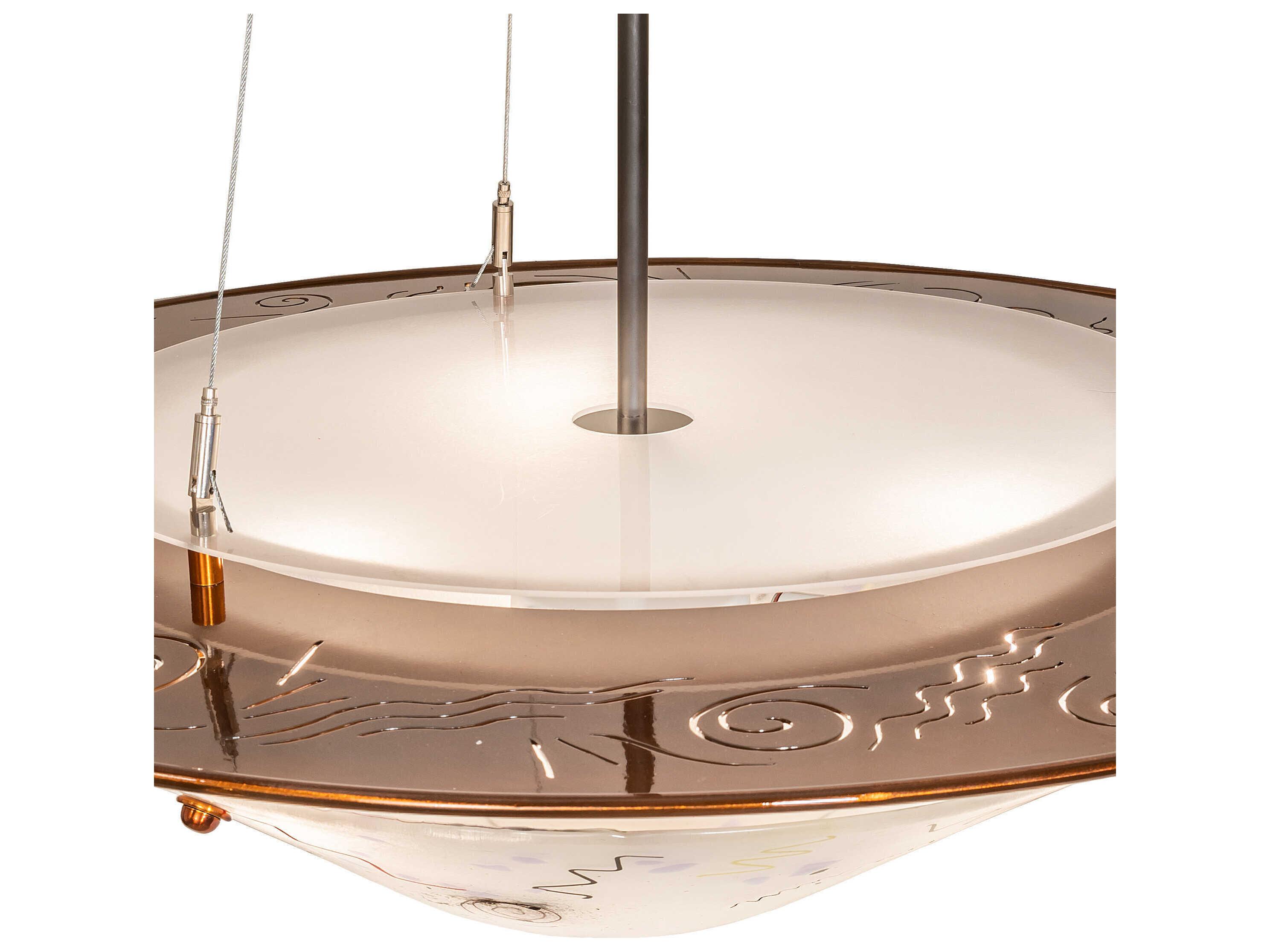 Meyda Metro Fusion 3-Light Transparent Copper Oil Rubbed Bronze Glass Bowl Pendant