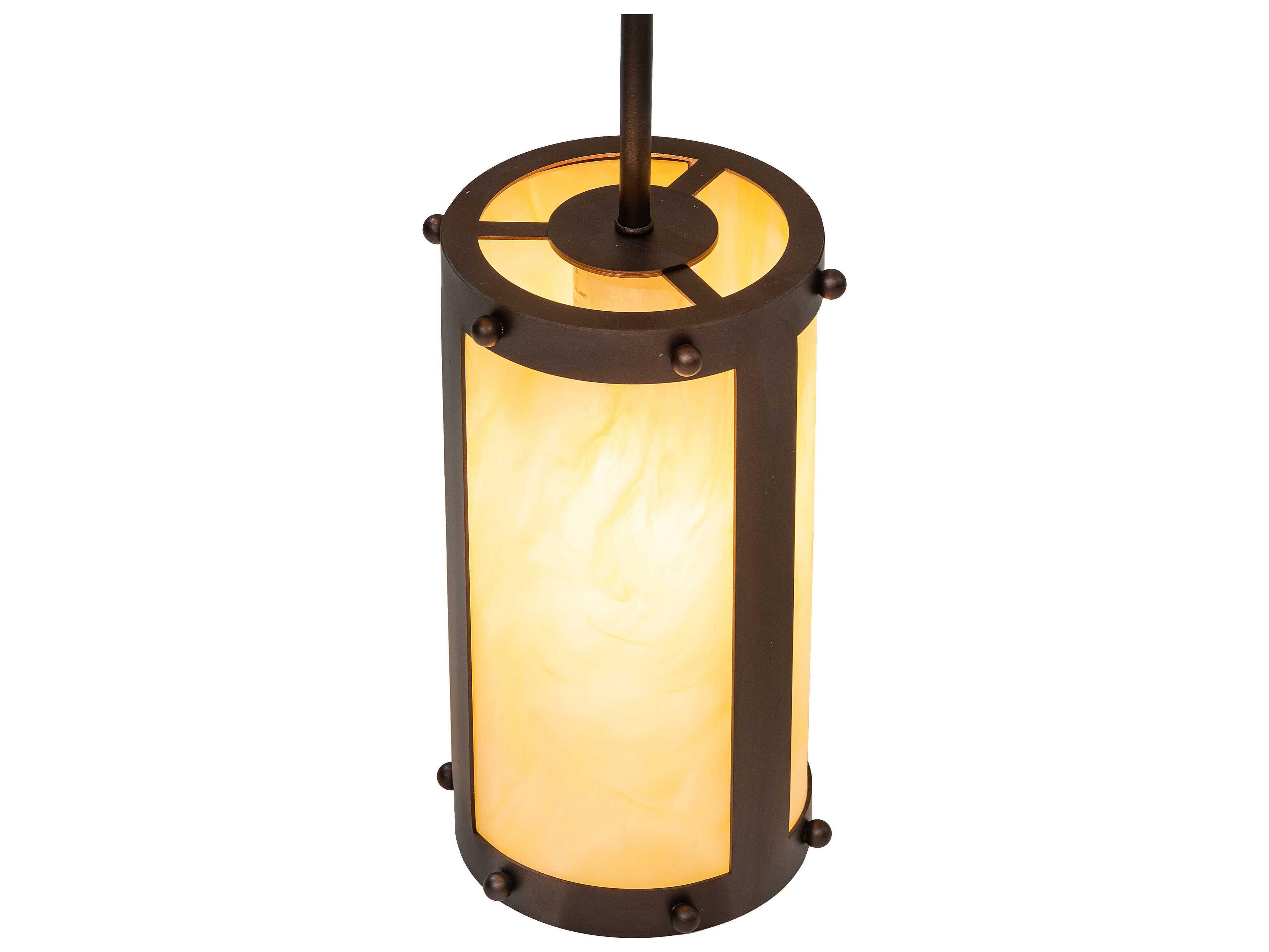 Meyda Cartier 12-Light Mahogany Bronze Cylinder Pendant