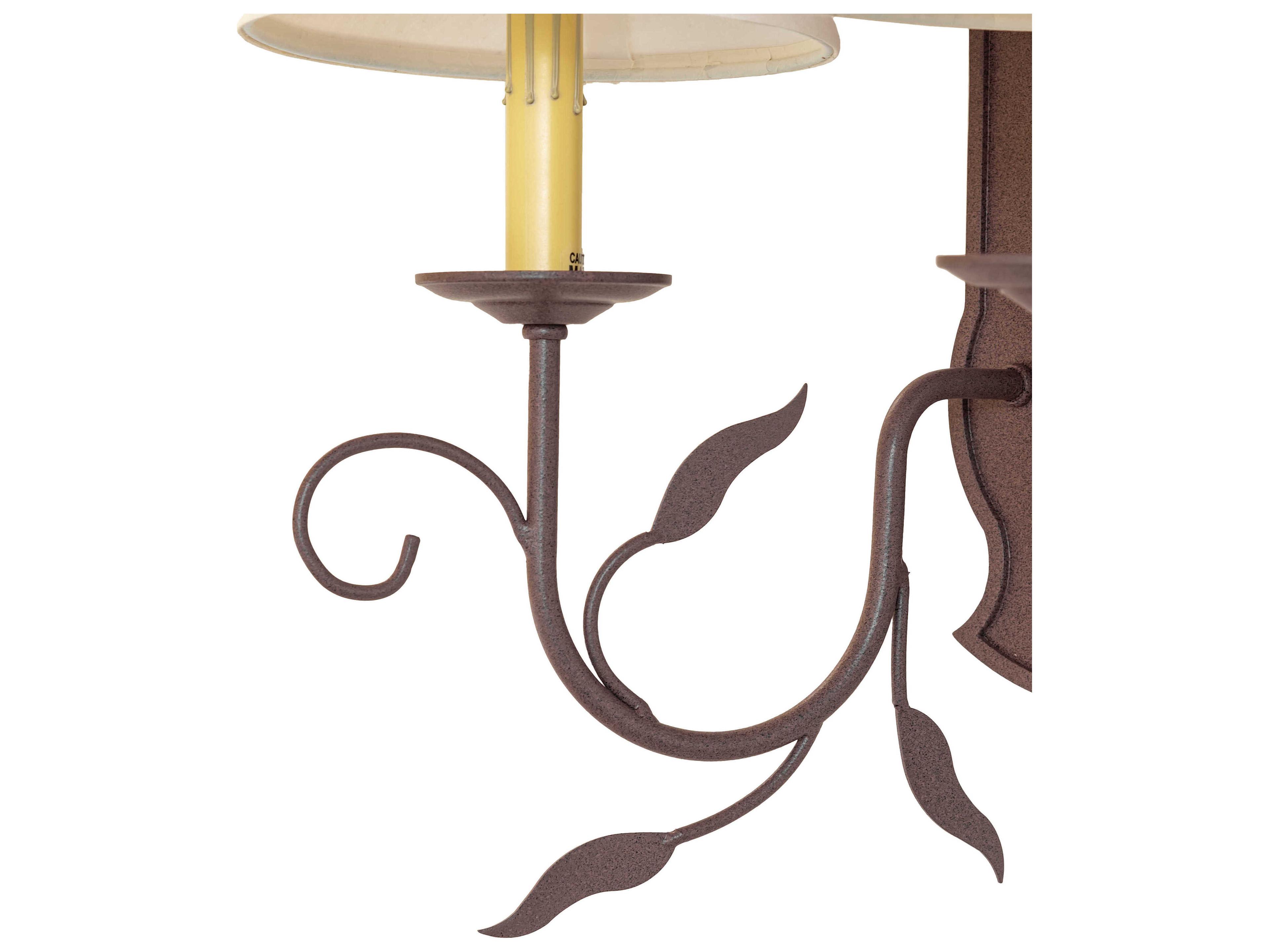 Meyda Bordeaux 2-Light Rust Brown Wall Sconce