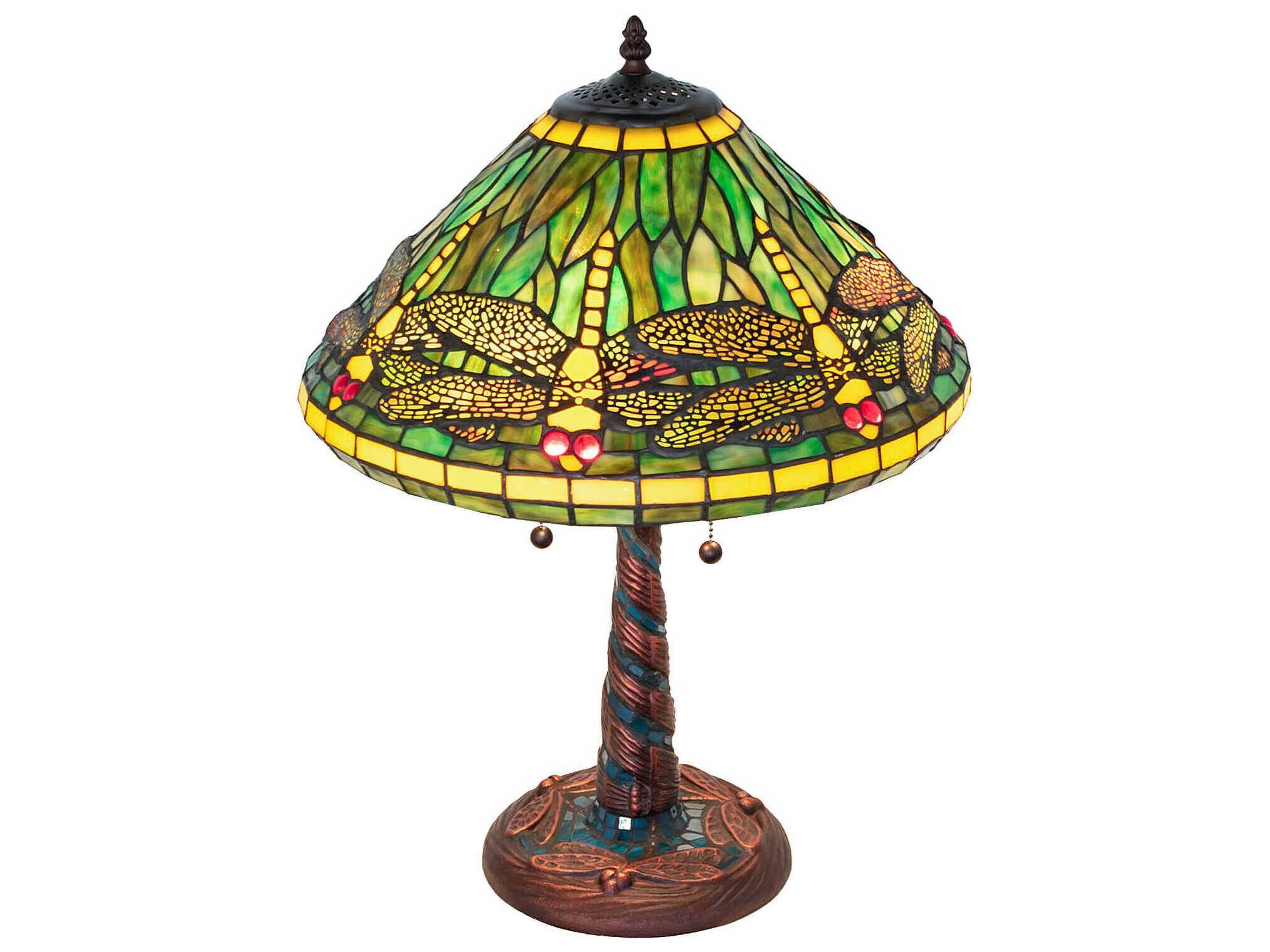 Meyda Tiffany Dragonfly Mahogany Bronze Table Lamp