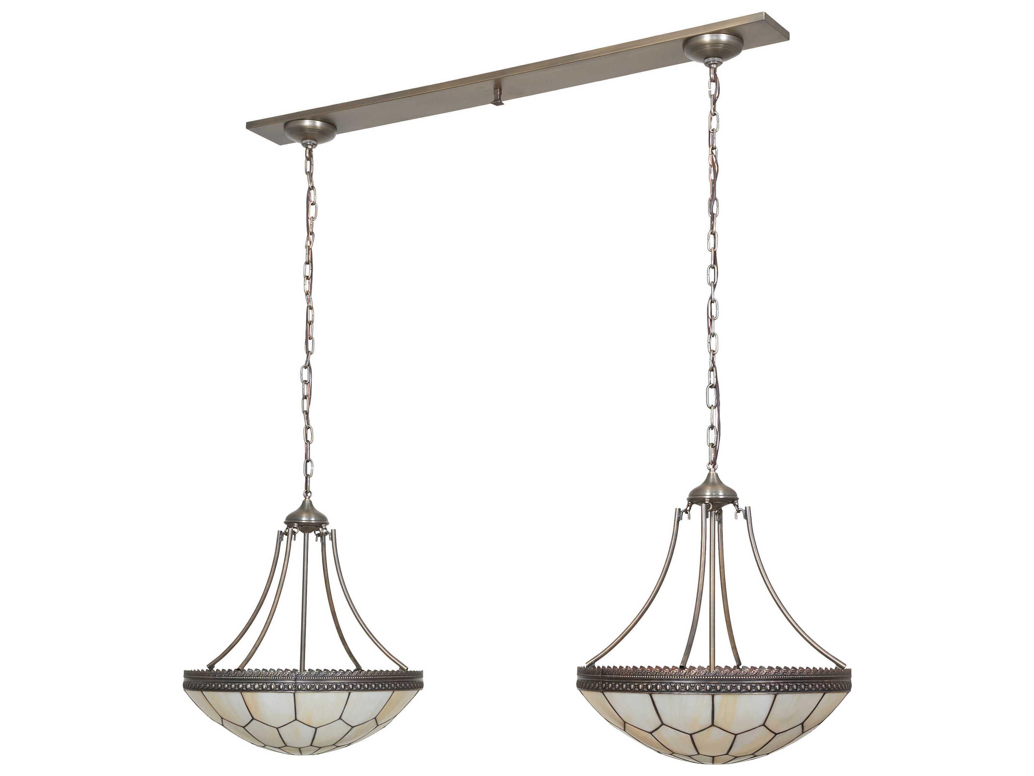 Meyda Vincent Honeycomb 6-Light Antique Copper Glass Bowl Island Pendant