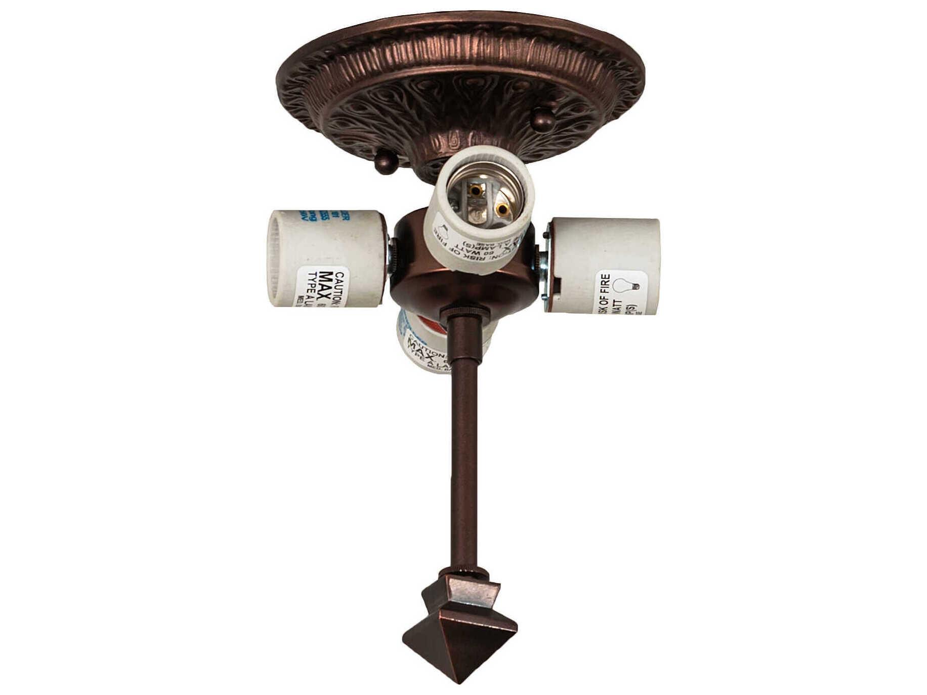 Meyda 4-Light Mahogany Bronze Flush Mount