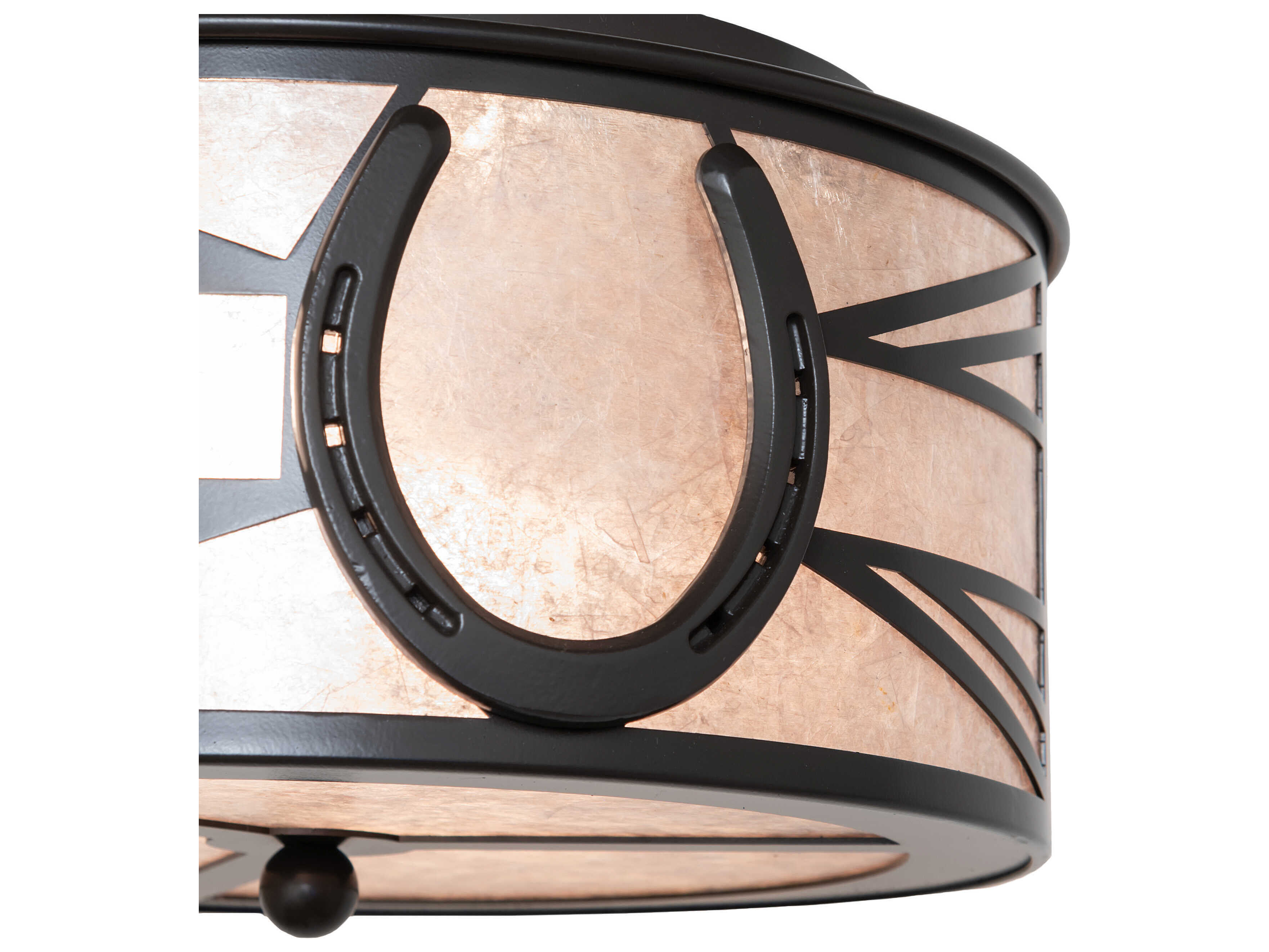 Meyda Horseshoe 2-Light Timeless Bronze Drum Flush Mount