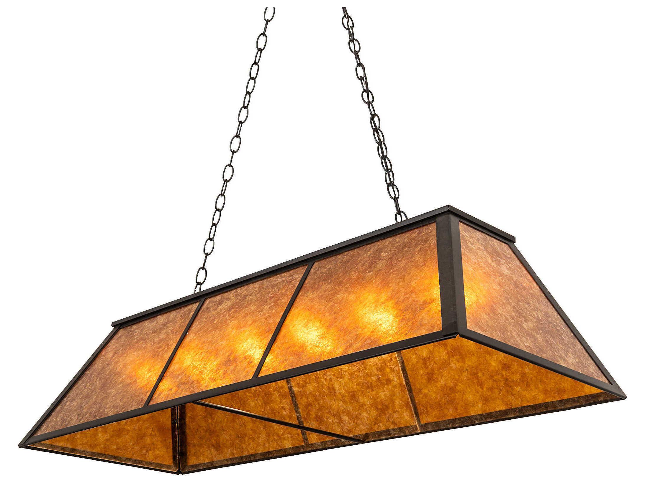 Meyda Tri-panel 6-Light Textured Black Glass Island Pendant