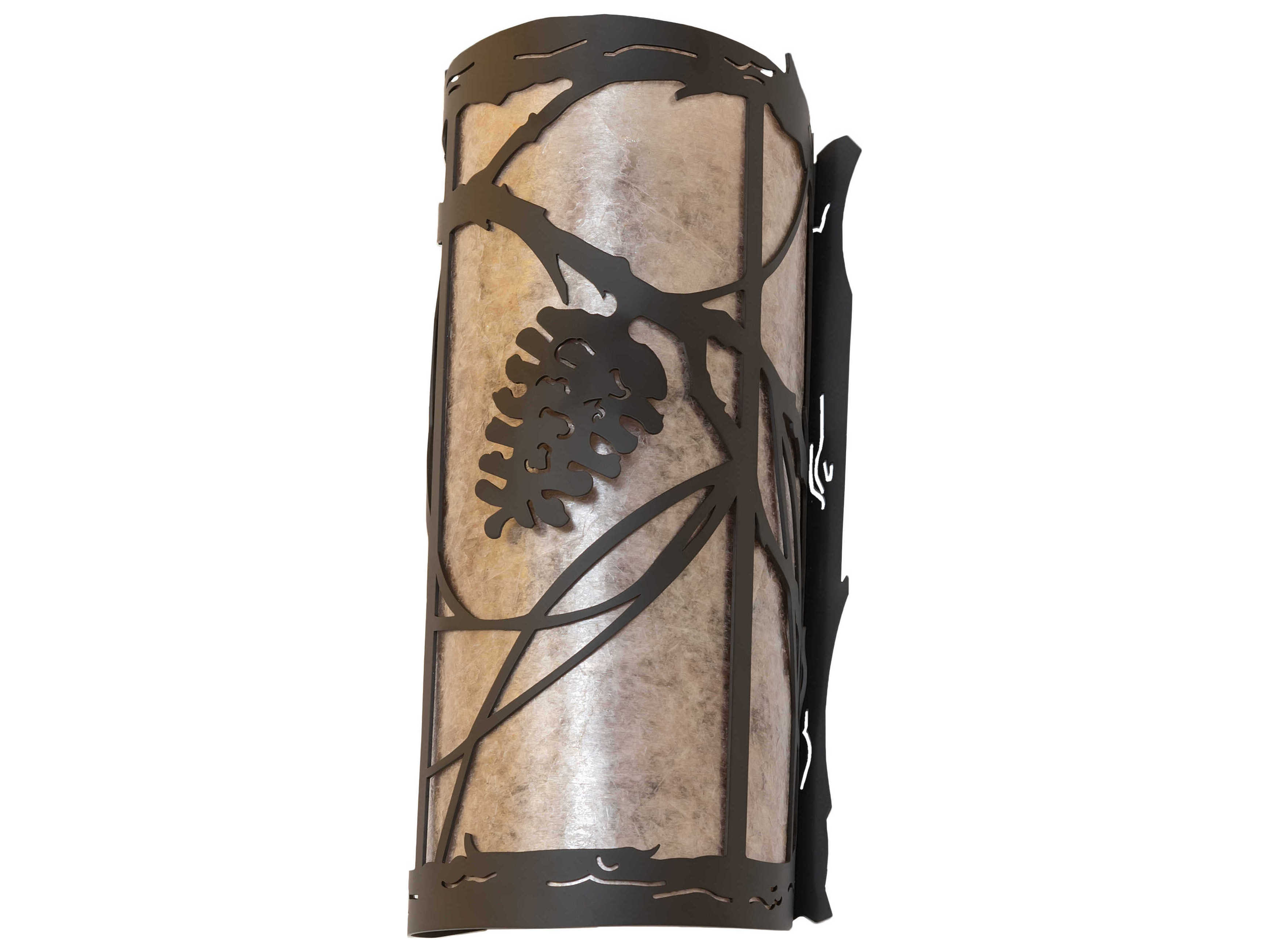 Meyda Whispering Pines 2-Light Oil Rubbed Bronze Glass Wall Sconce