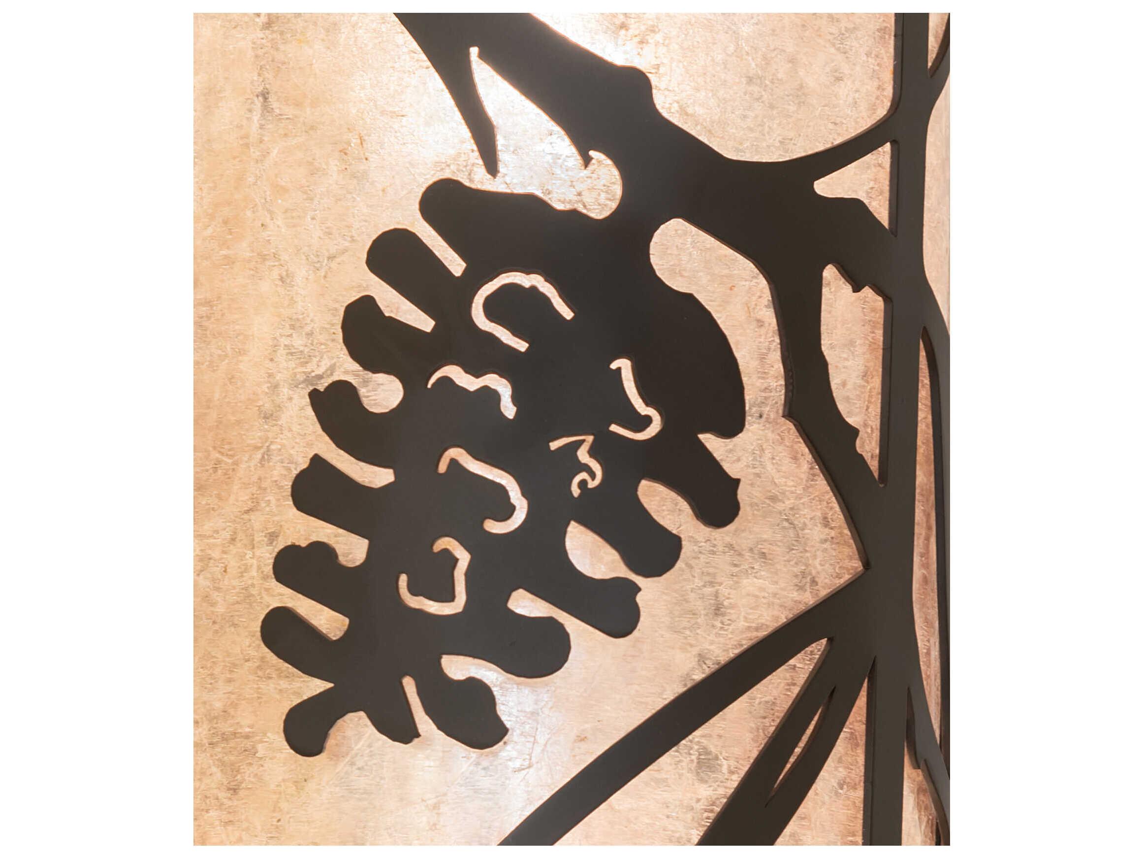 Meyda Whispering Pines 2-Light Oil Rubbed Bronze Glass Wall Sconce