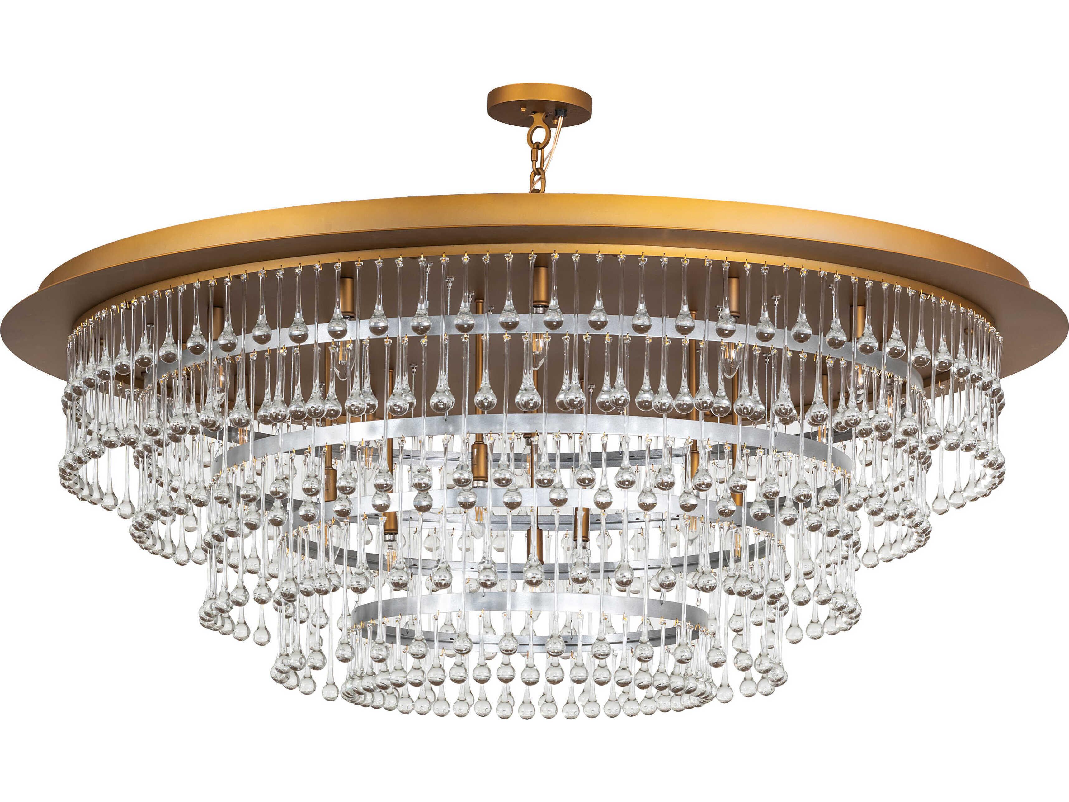 Meyda 19-Light9-Light Gold Matte Nickel Sparkle Silver Crystal Chandelier