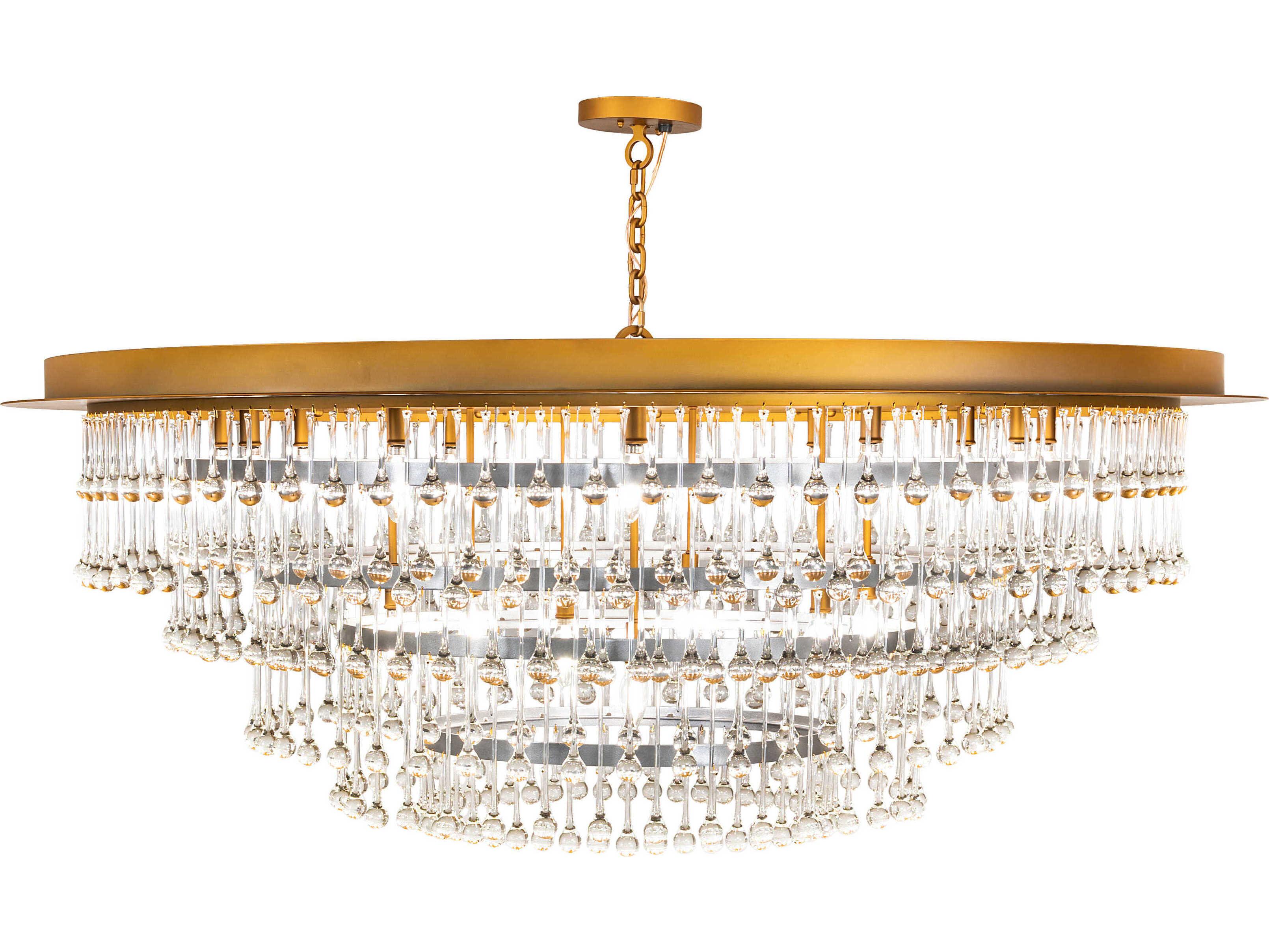 Meyda 19-Light9-Light Gold Matte Nickel Sparkle Silver Crystal Chandelier