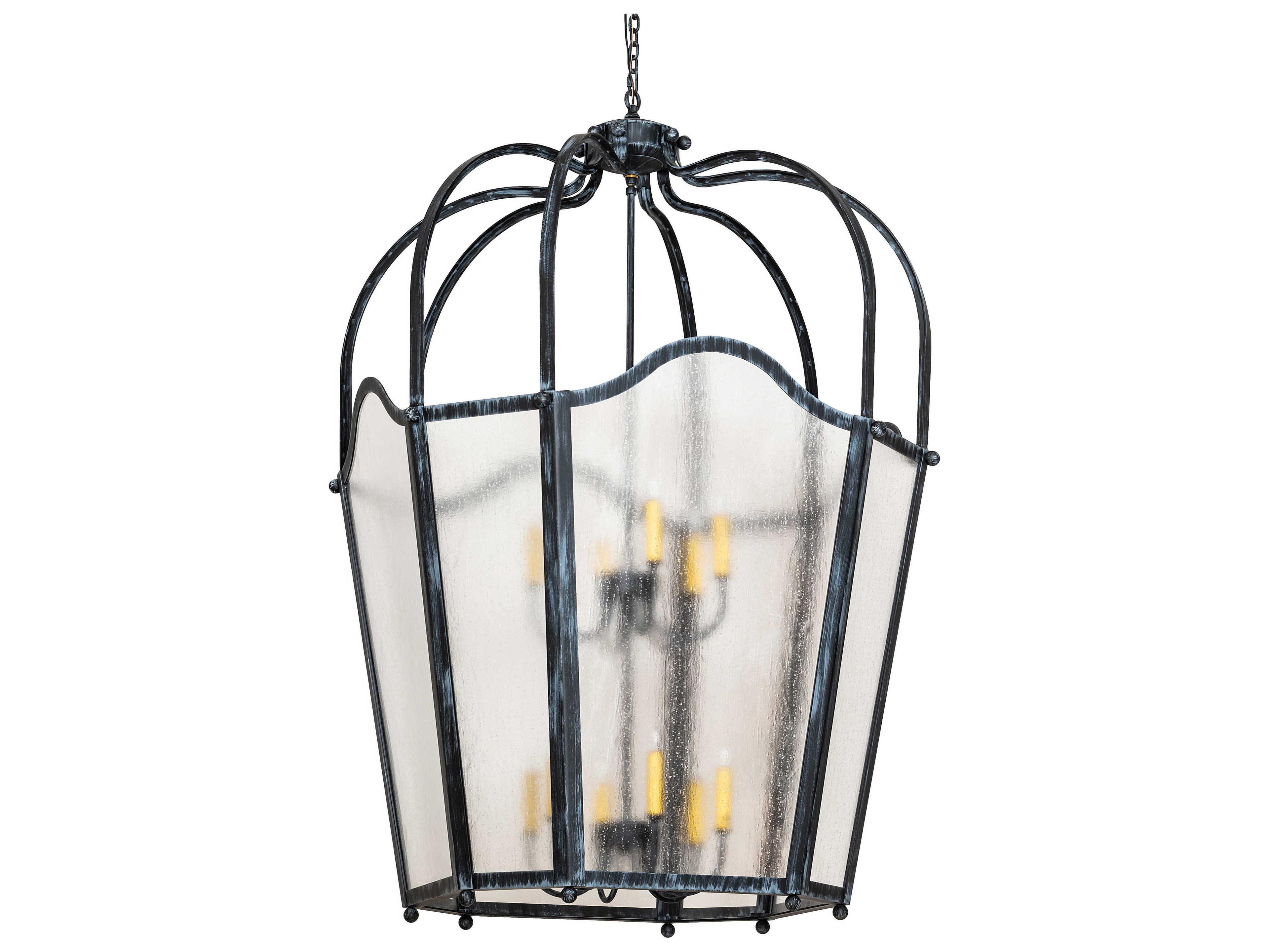 Meyda Citadel 12-Light Antique Iron Gate Black Tiered Pendant