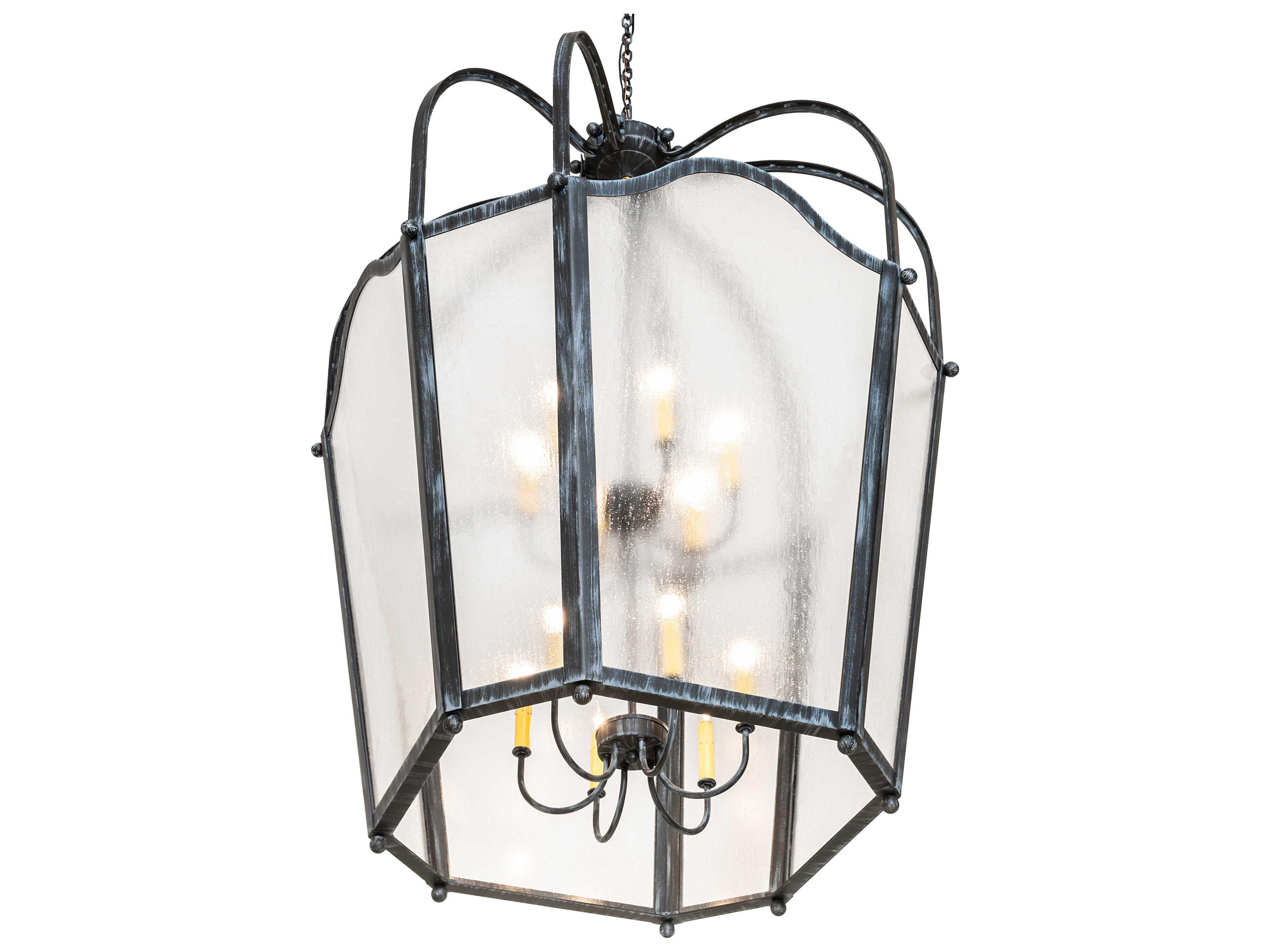 Meyda Citadel 12-Light Antique Iron Gate Black Tiered Pendant