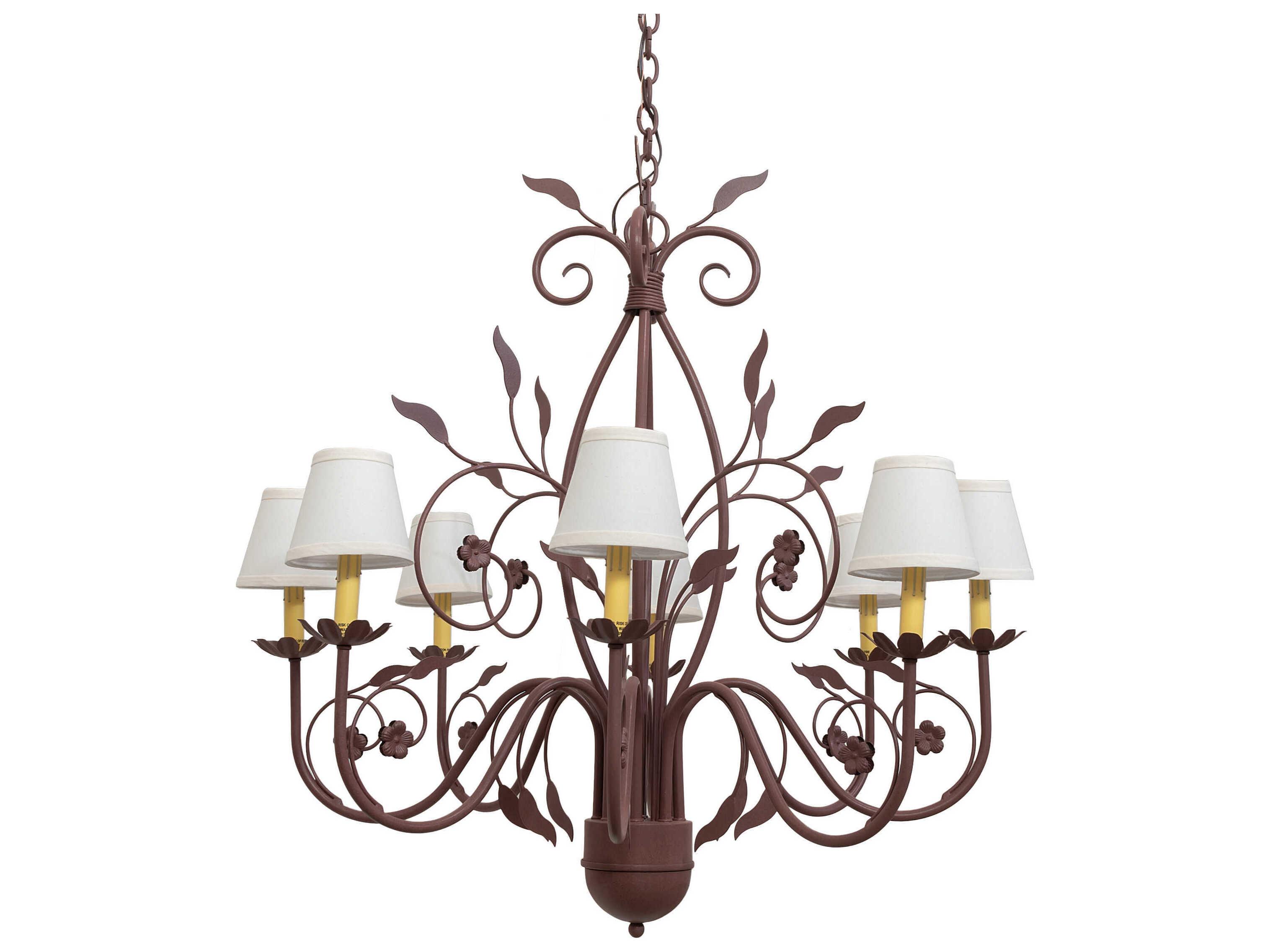 Meyda Bordeaux 8-Light Rust Brown Candelabra Empire Chandelier