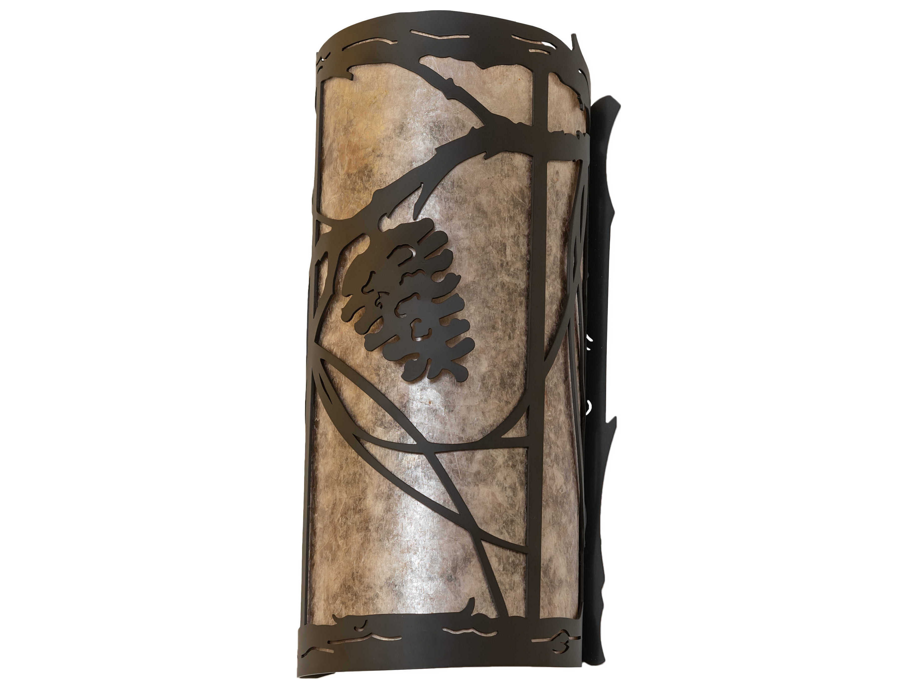 Meyda Whispering Pines 2-Light Oil Rubbed Bronze Glass Wall Sconce