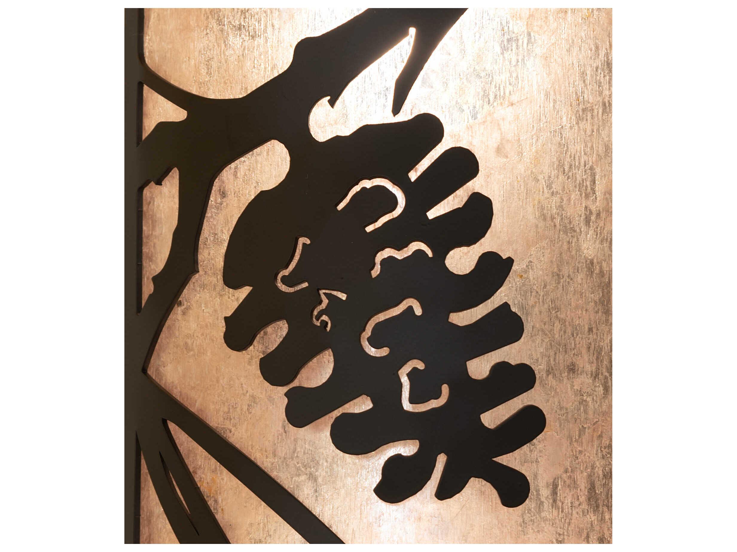 Meyda Whispering Pines 2-Light Oil Rubbed Bronze Glass Wall Sconce