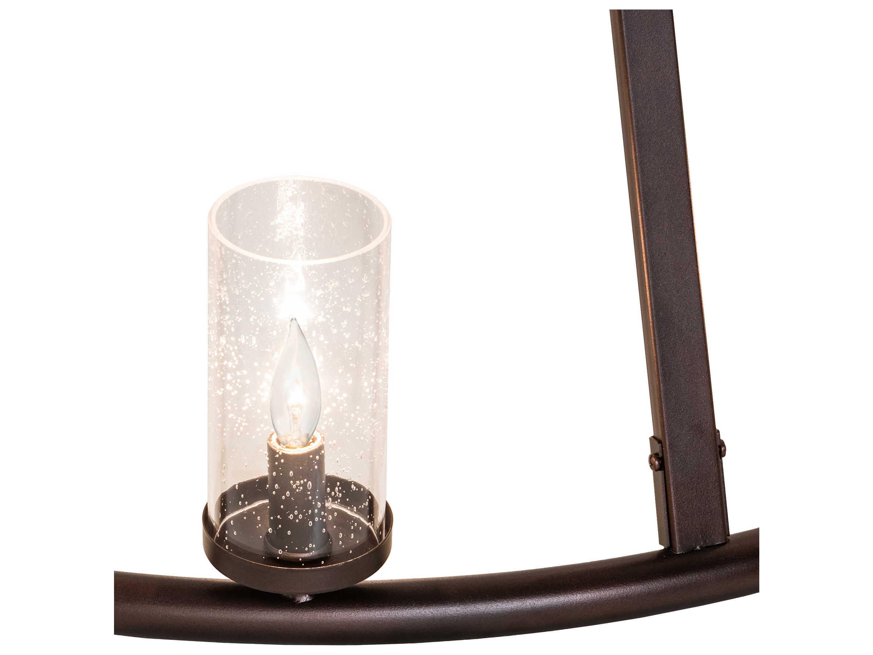 Meyda Loxley 12-Light Mahogany Bronze Glass Cylinder Tiered Chandelier