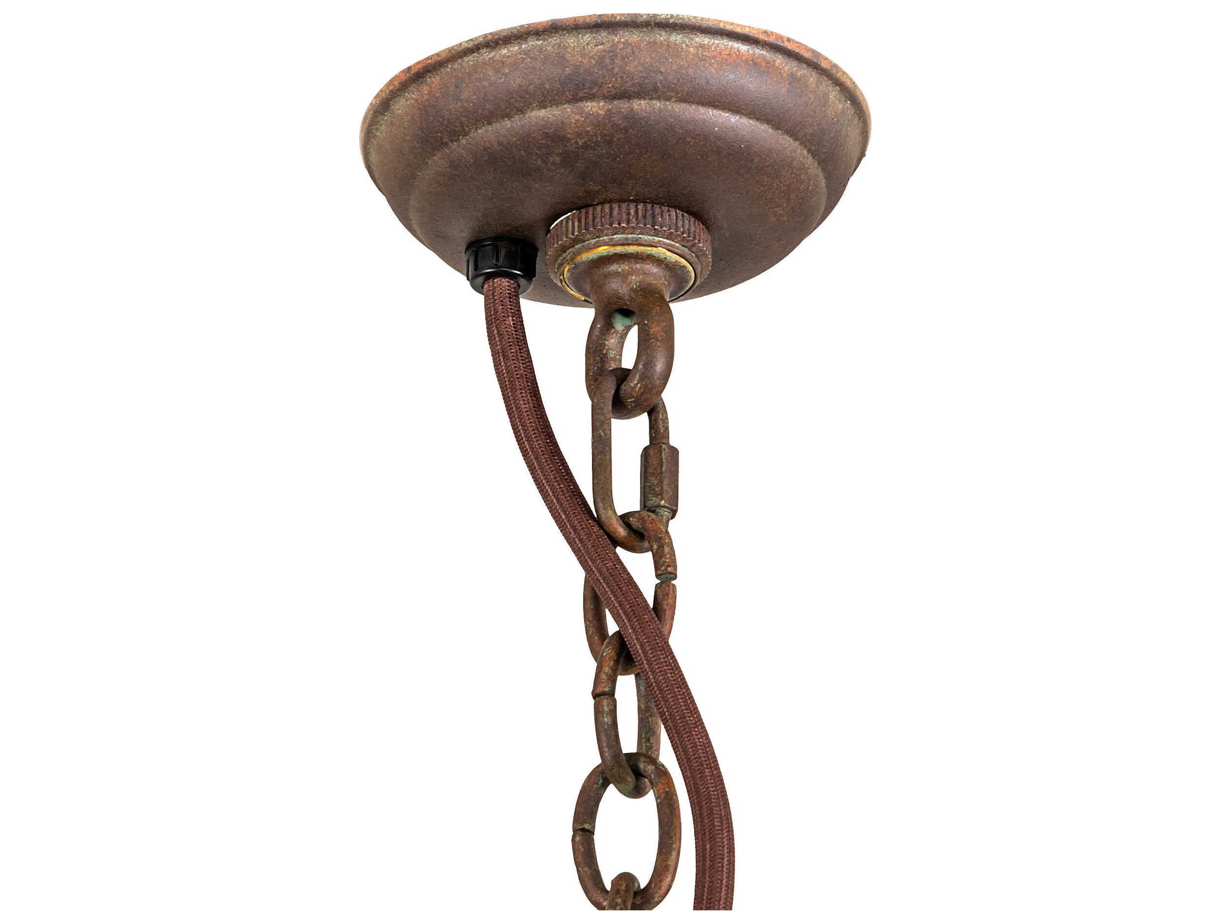 Meyda Terena 4-Light Organic Rust Bronze Glass Lantern Pendant