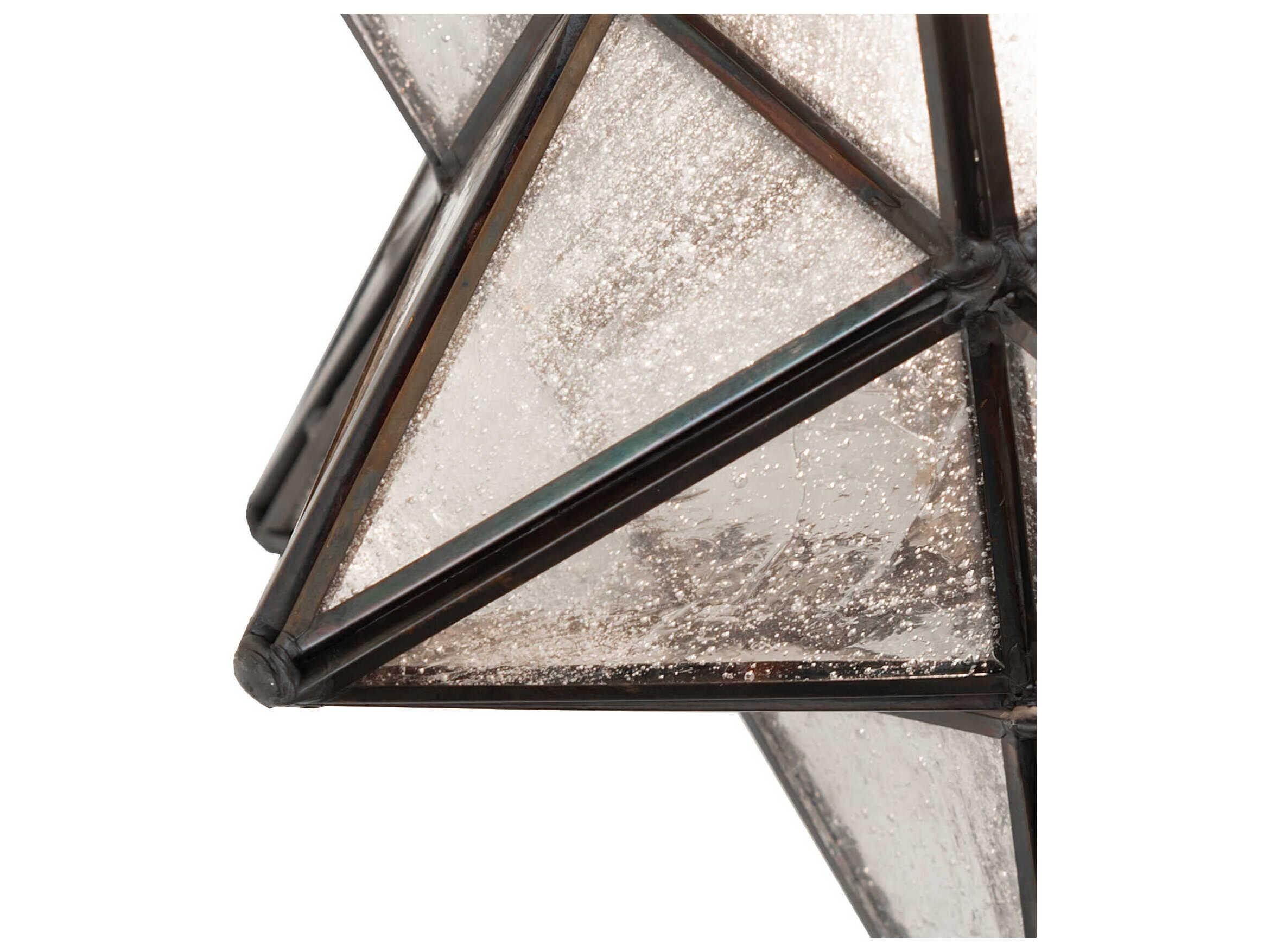 Meyda Moravian Star 1-Light Black Brass Glass Wall Sconce