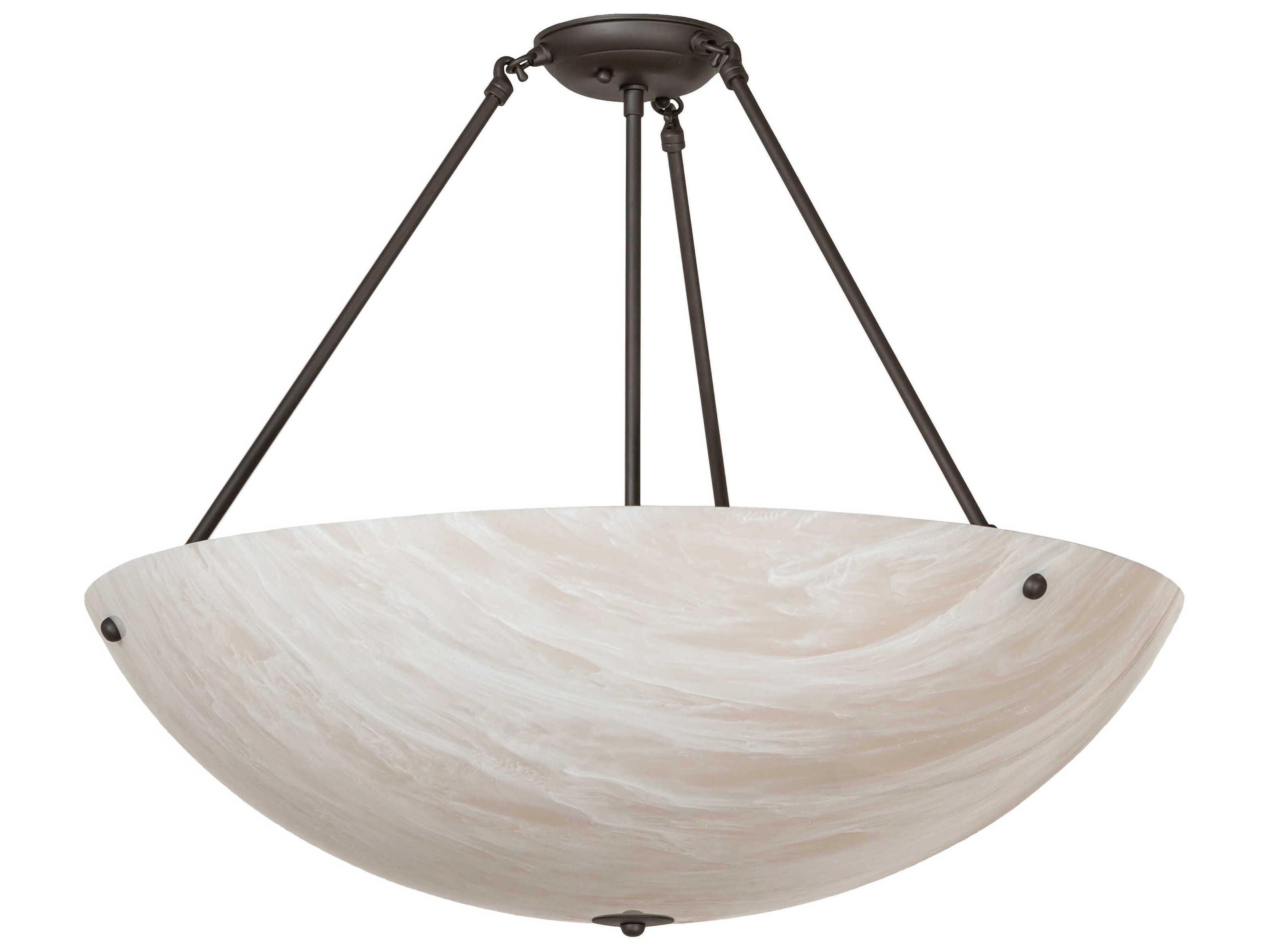 Meyda Cypola 5-Light Oil Rubbed Bronze Glass Bowl Semi Flush Mount