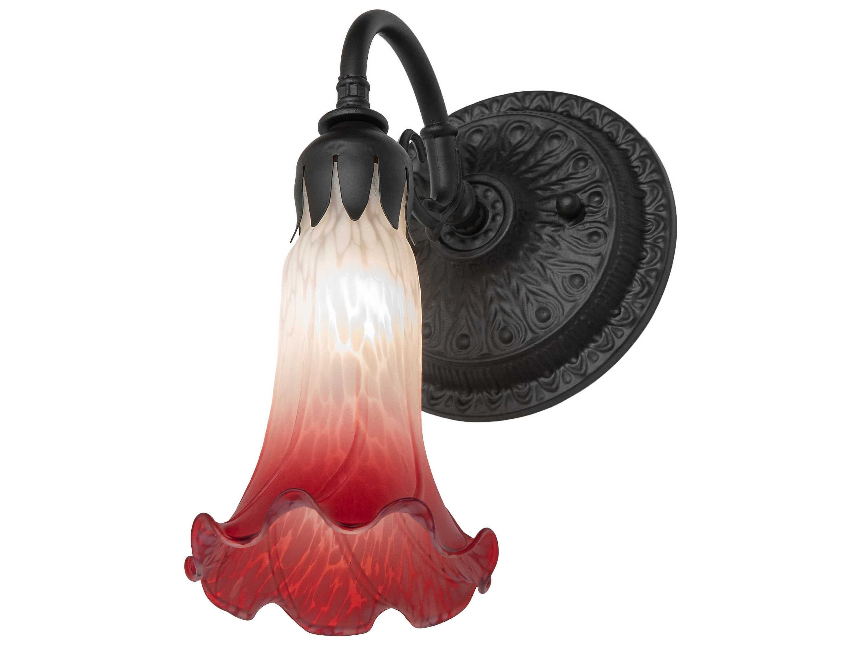 Meyda Pond Lily 1-Light Oil Rubbed Bronze Glass Wall Sconce