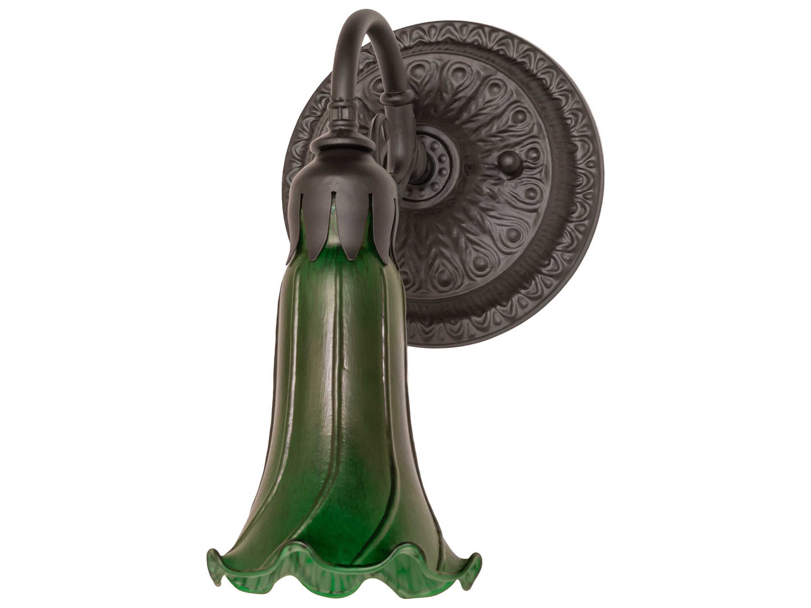 Meyda Pond Lily 1-Light Oil Rubbed Bronze Glass Wall Sconce