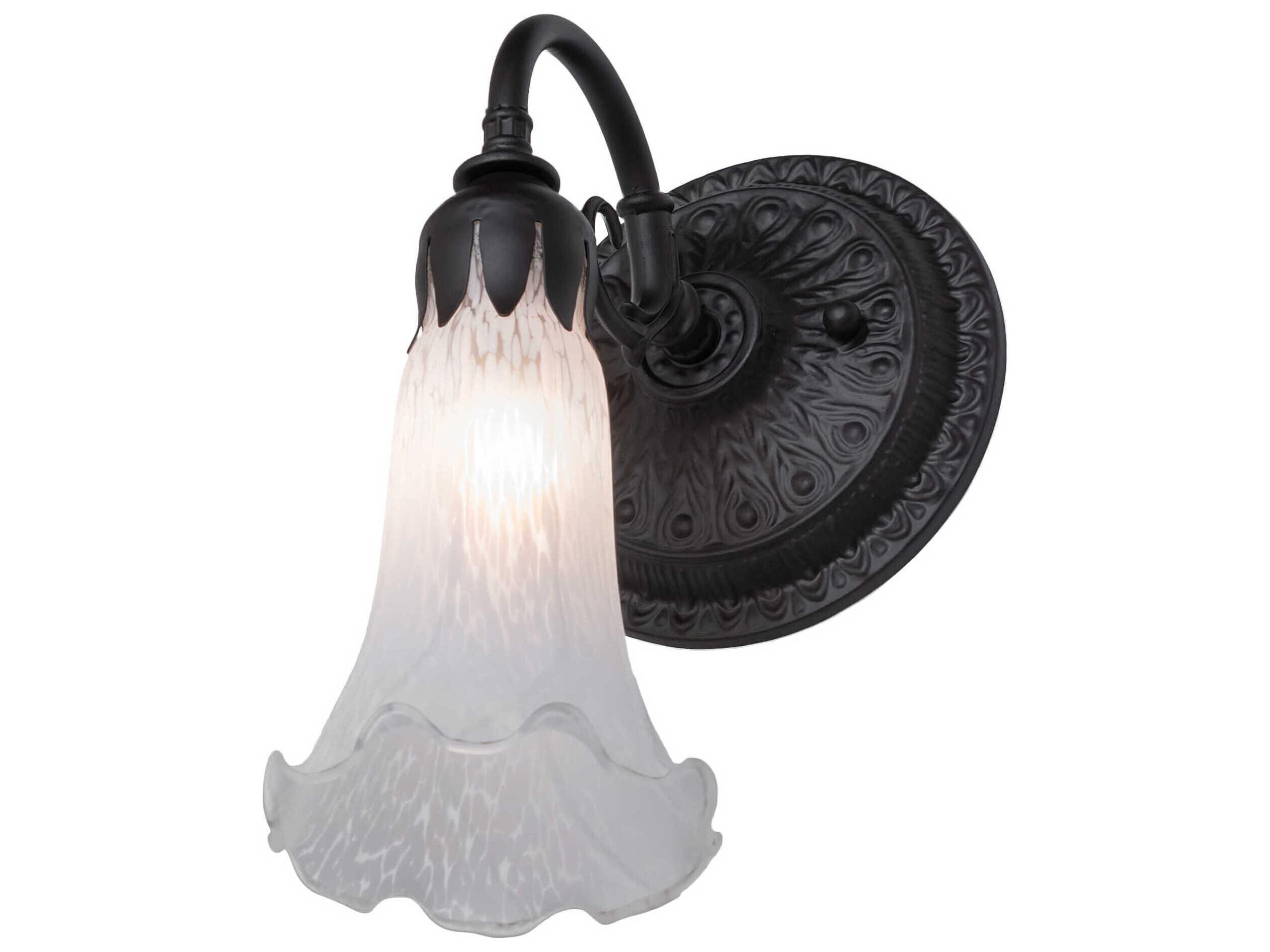 Meyda Pond Lily 1-Light Oil Rubbed Bronze Glass Wall Sconce